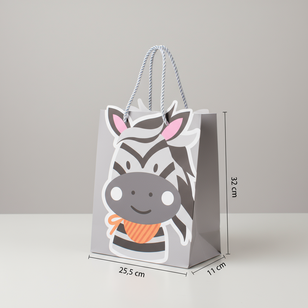 Paper Gift Bag Zebra 32 X 26 X 12cm 1pc