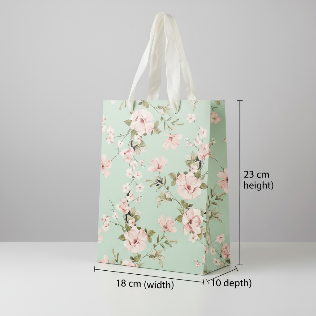 Paper Gift Bag Wild Blossom 23 X 18 X 10cm 1pc