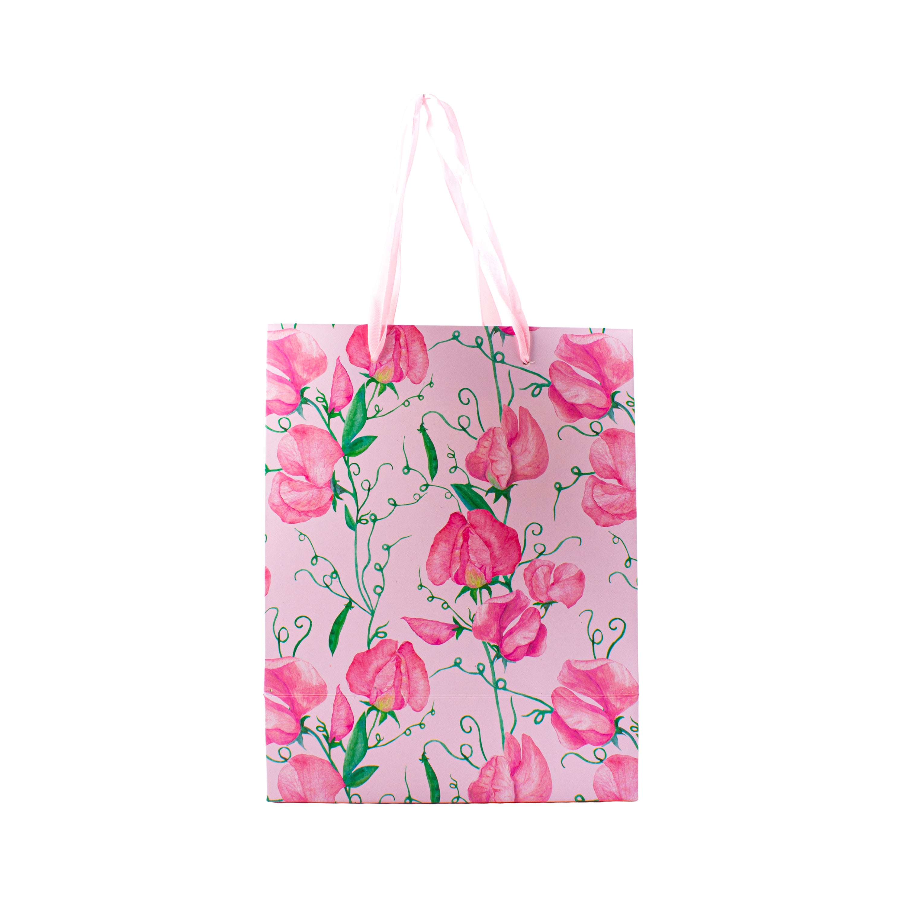 Paper Gift Bag Sweet Pea Blossom 23 X 18 X 10cm 1pc