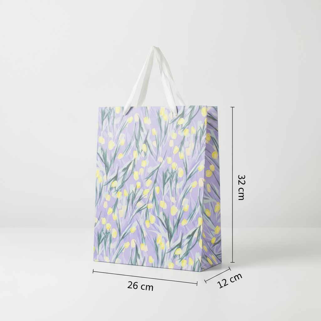 Paper Gift Bag Sunny Tulips 32 X 26 X 12cm 1pc