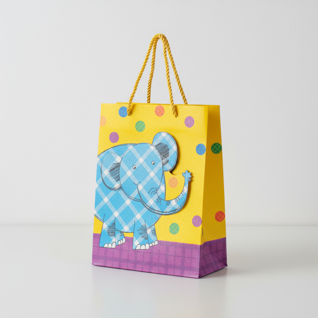 3D Paper Gift Bag Elephant 23 X 18 X 10cm 1pc