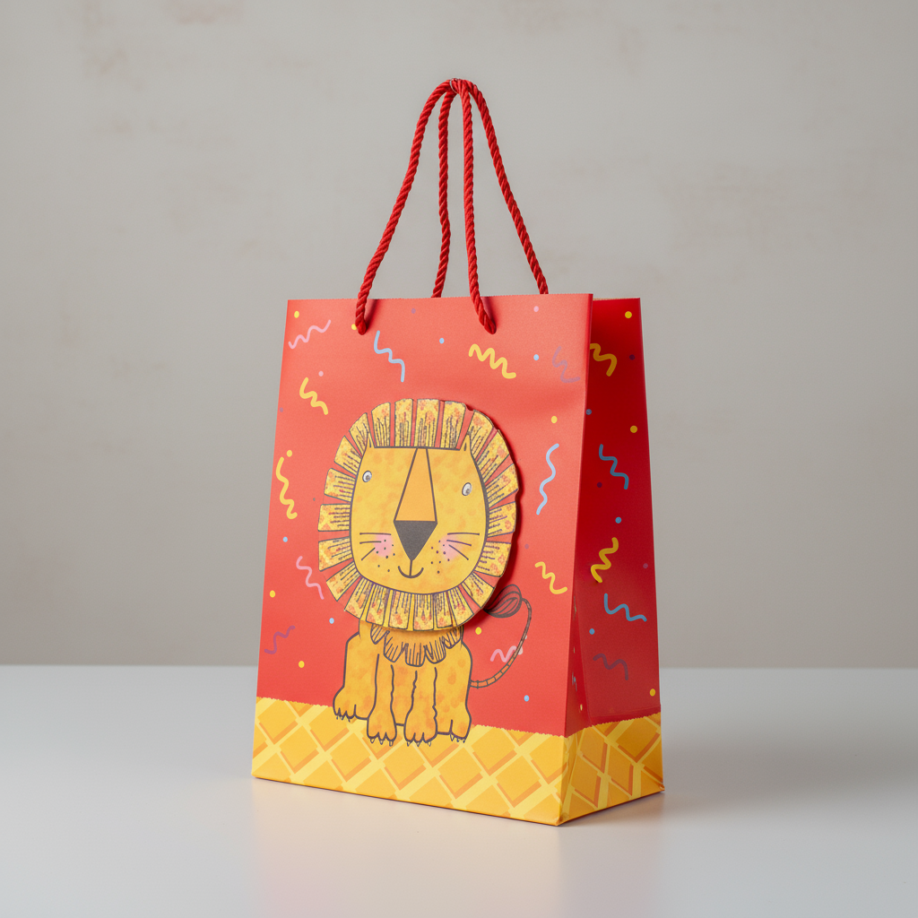 3D Paper Gift Bag Lion 23 X 18 X 10cm 1pc