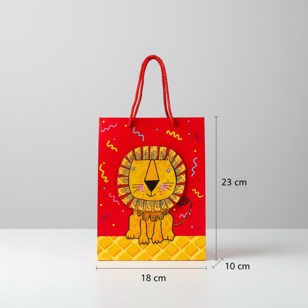3D Paper Gift Bag Lion 23 X 18 X 10cm 1pc