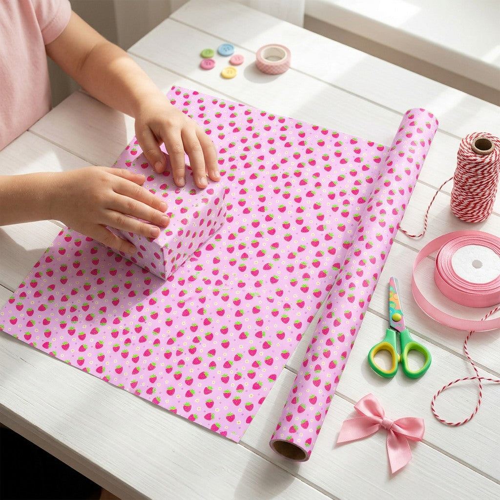 Gift Wrapping Paper Strawberry Field 27.75 x 19.29inch 1 Sheet