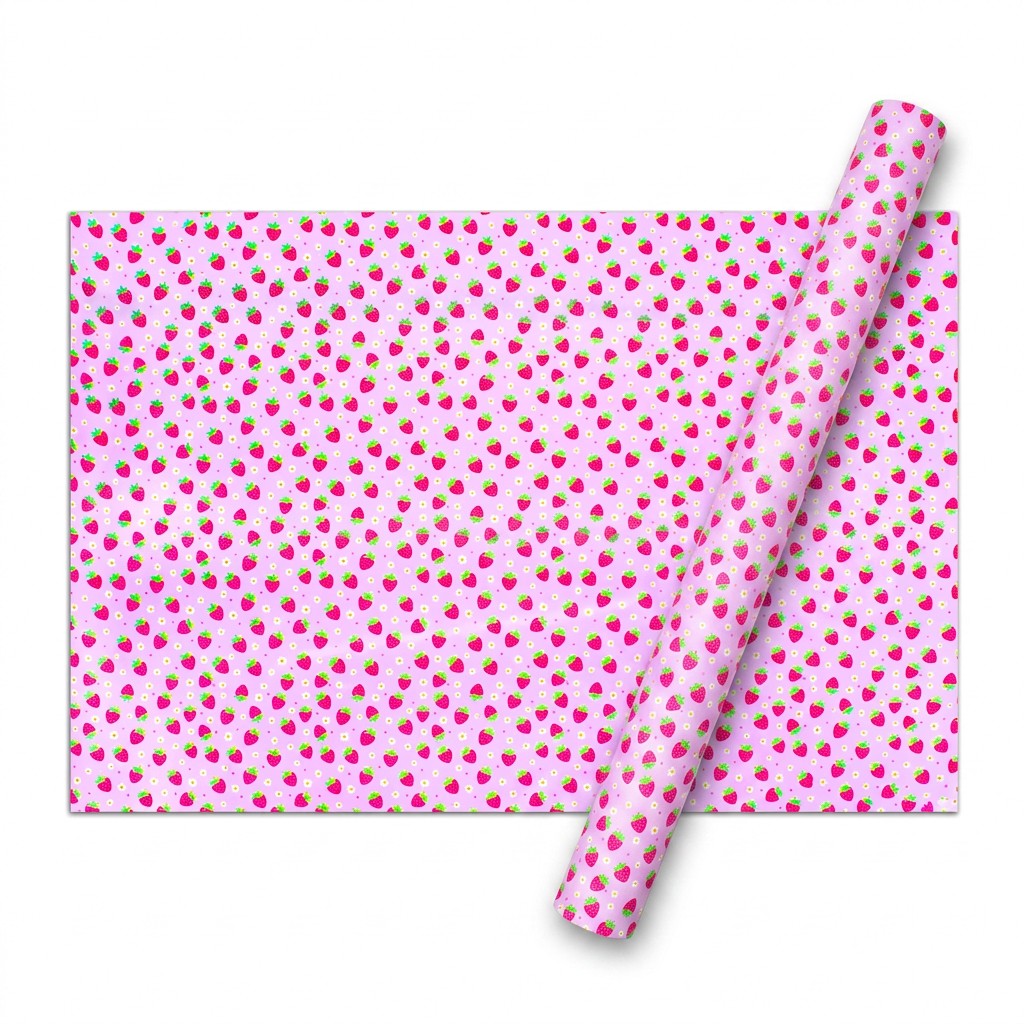Gift Wrapping Paper Strawberry Field 27.75 x 19.29inch 1 Sheet