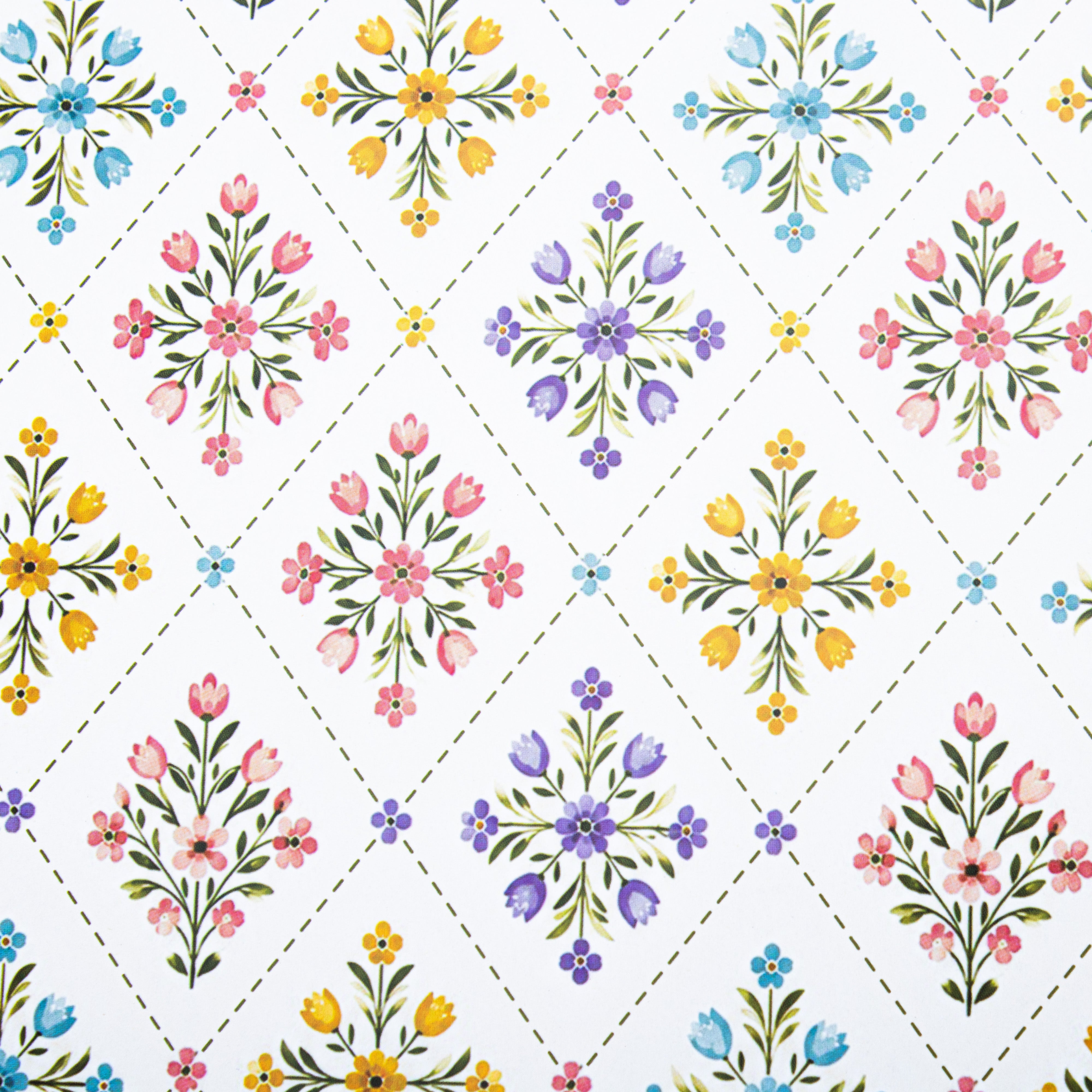 Gift Wrapping Paper Floral Medallions 27.75 X 19.29inch 1 Sheet