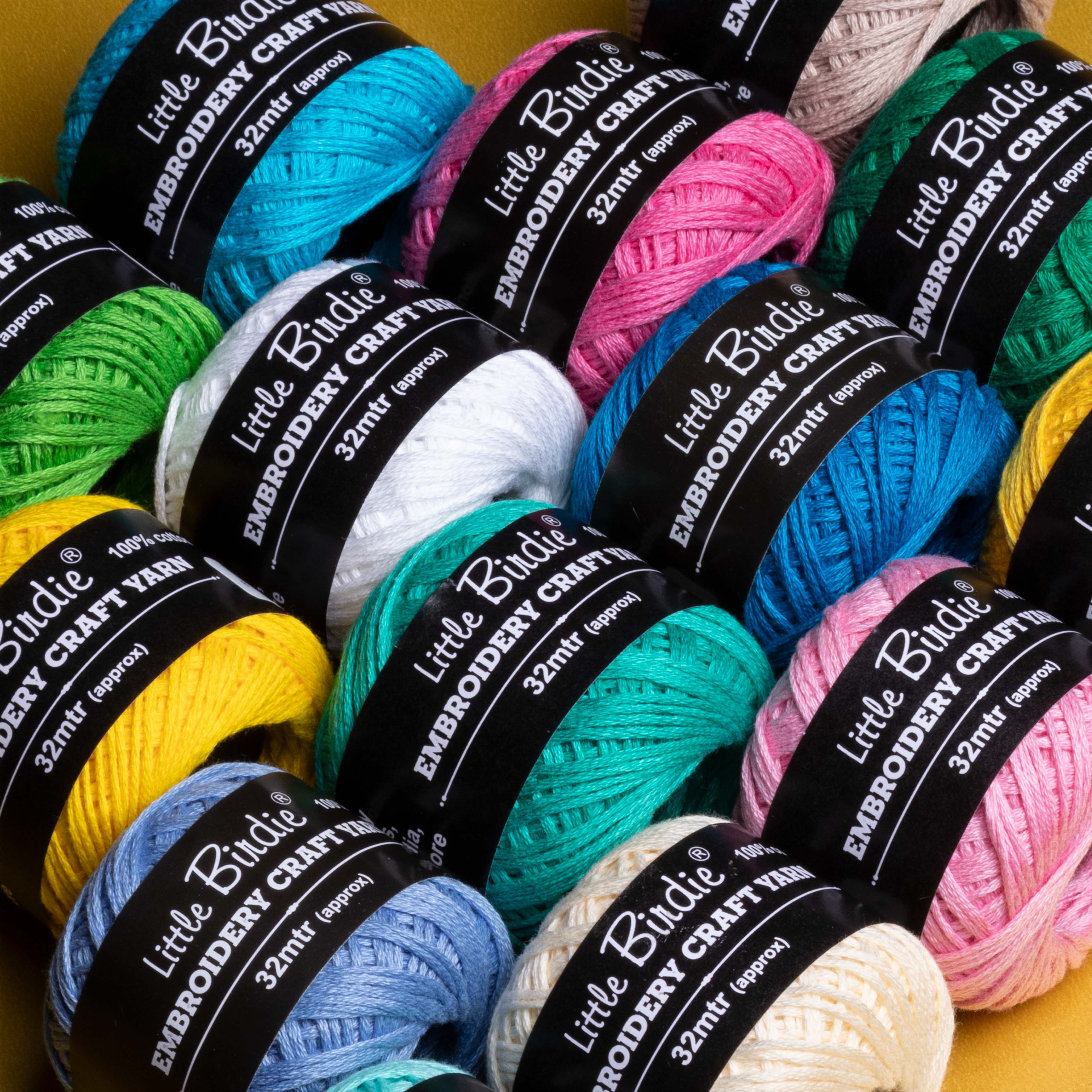 Crochet & Embroidery Thread - Cotton, 6 Ply, Sunny Yellow, Approx. 32mt Ball