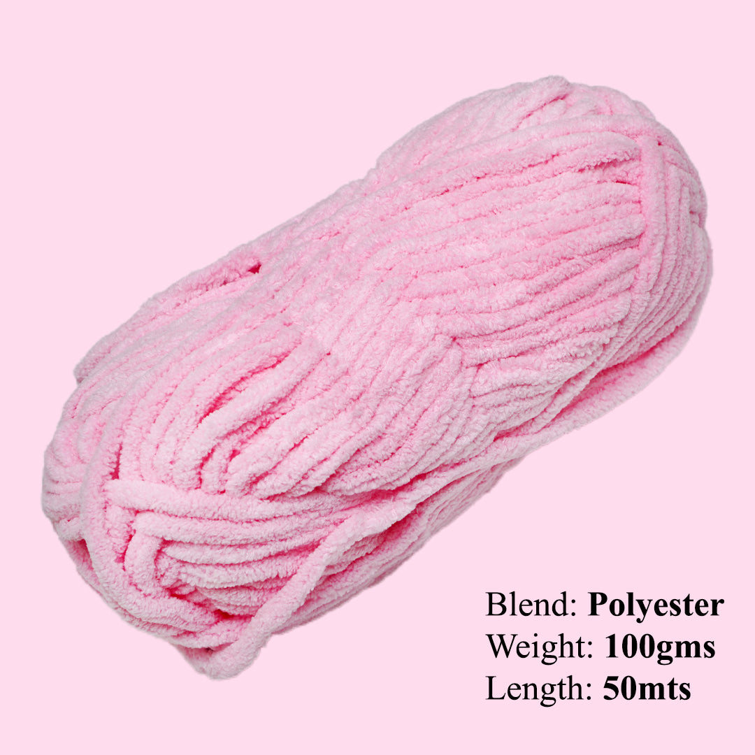 Snuggly Blanket Knitting/Crochet Yarn 100% Polyester Medium Pink 50m 100g