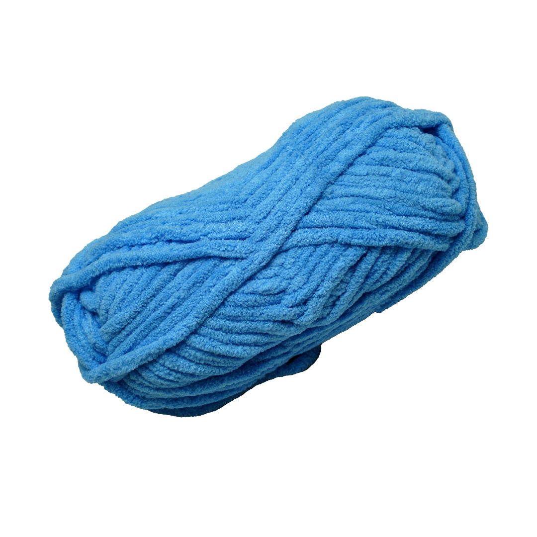 Snuggly Blanket Knitting/Crochet Yarn 100% Polyester Cyan Blue 50m 100g
