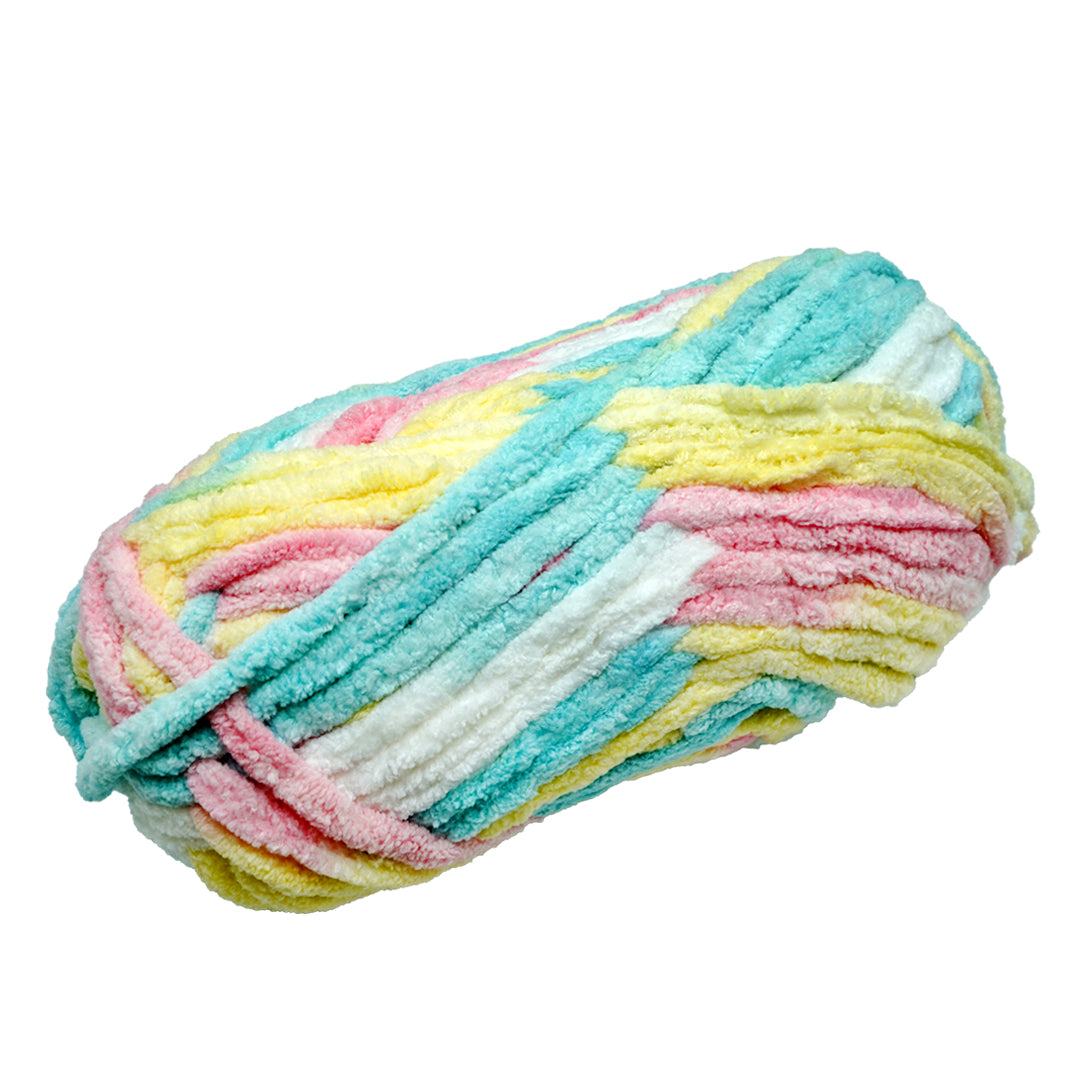Snuggly Blanket Knitting/Crochet Yarn 100% Polyester Pastel Sky Multi Colour 50m 100g