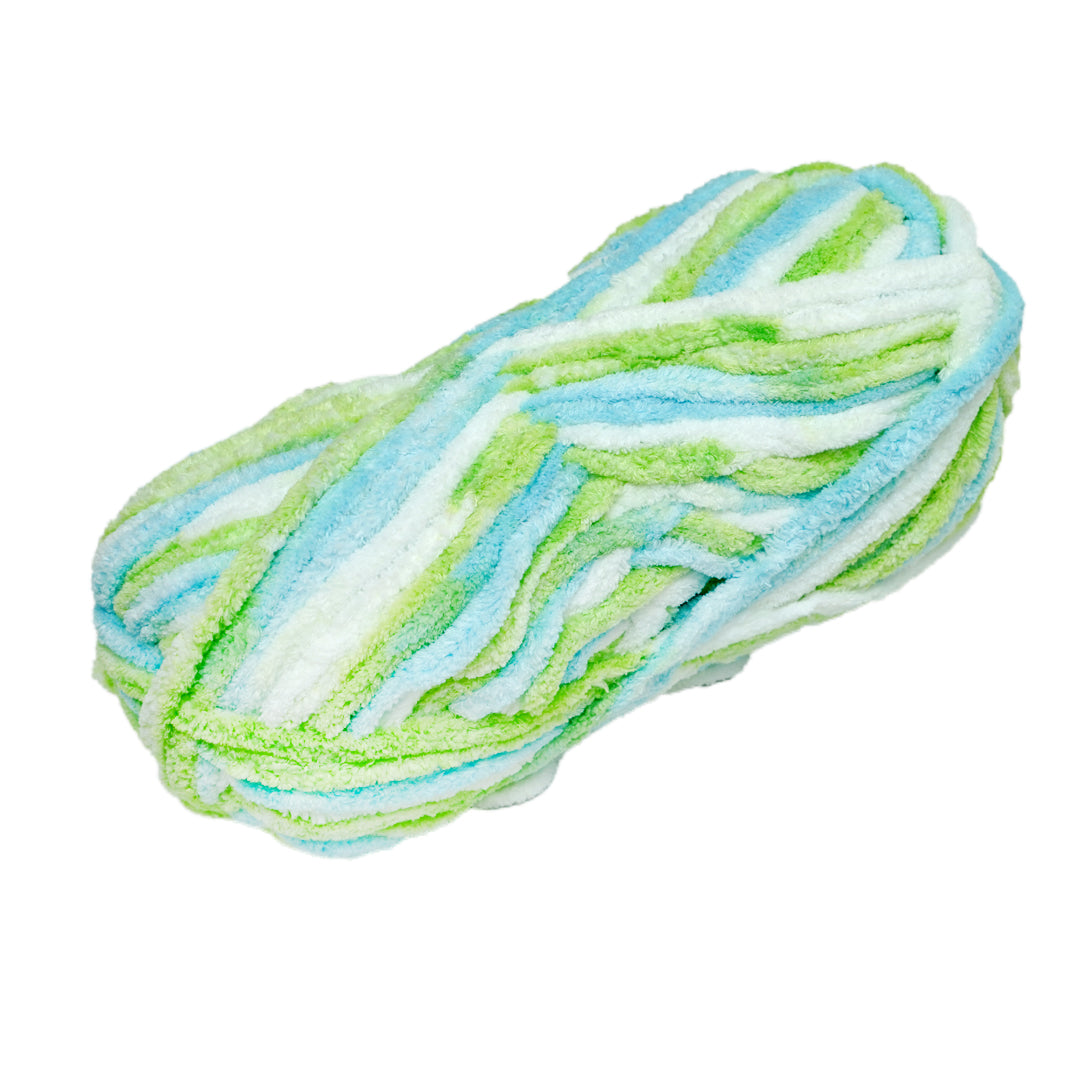 Snuggly Blanket Knitting/Crochet Yarn 100% Polyester Aqua green Multi Colour 50m 100g