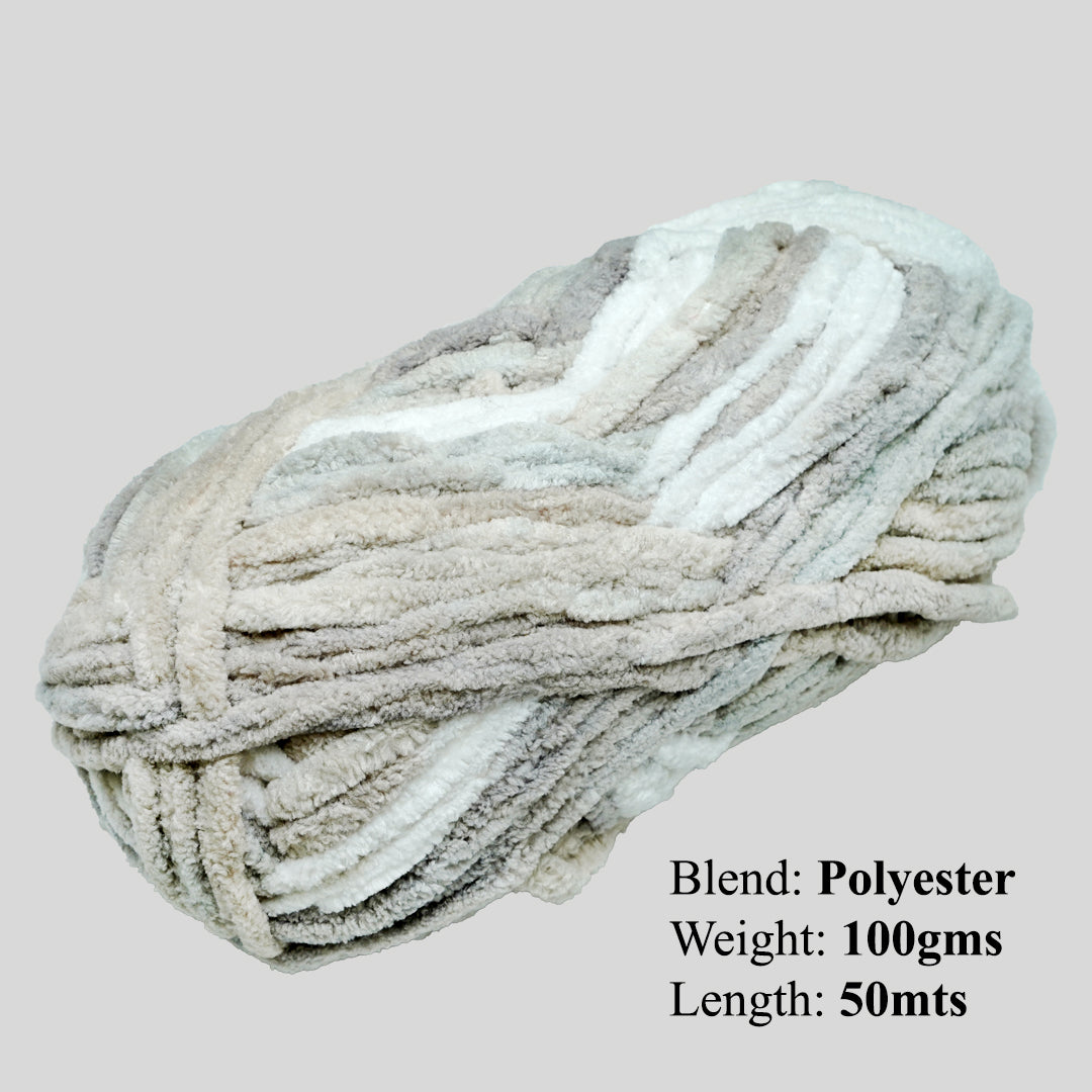 Snuggly Blanket Knitting/Crochet Yarn 100% Polyester Earthy Brown Multi Colour 50m 100g