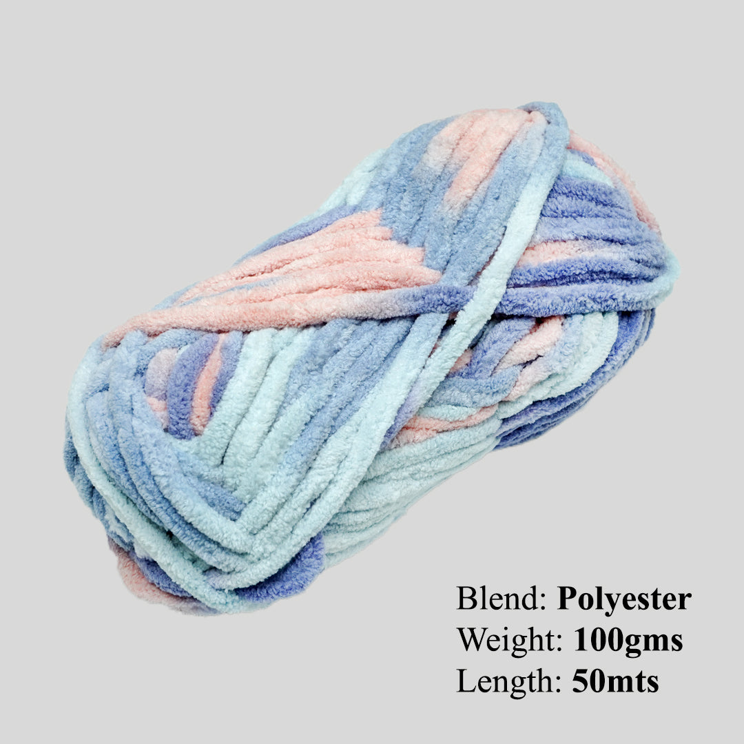 Snuggly Blanket Knitting/Crochet Yarn 100% Polyester Grey Marble Multi Colour 50m 100g