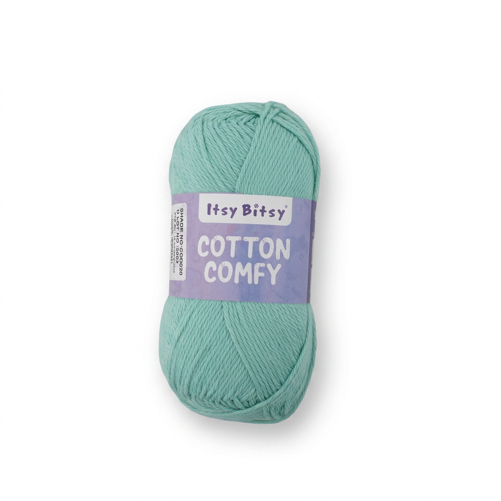 Cotton Comfy Knitting/Crochet Yarn 100% Cotton Mint Blue 169m 100g