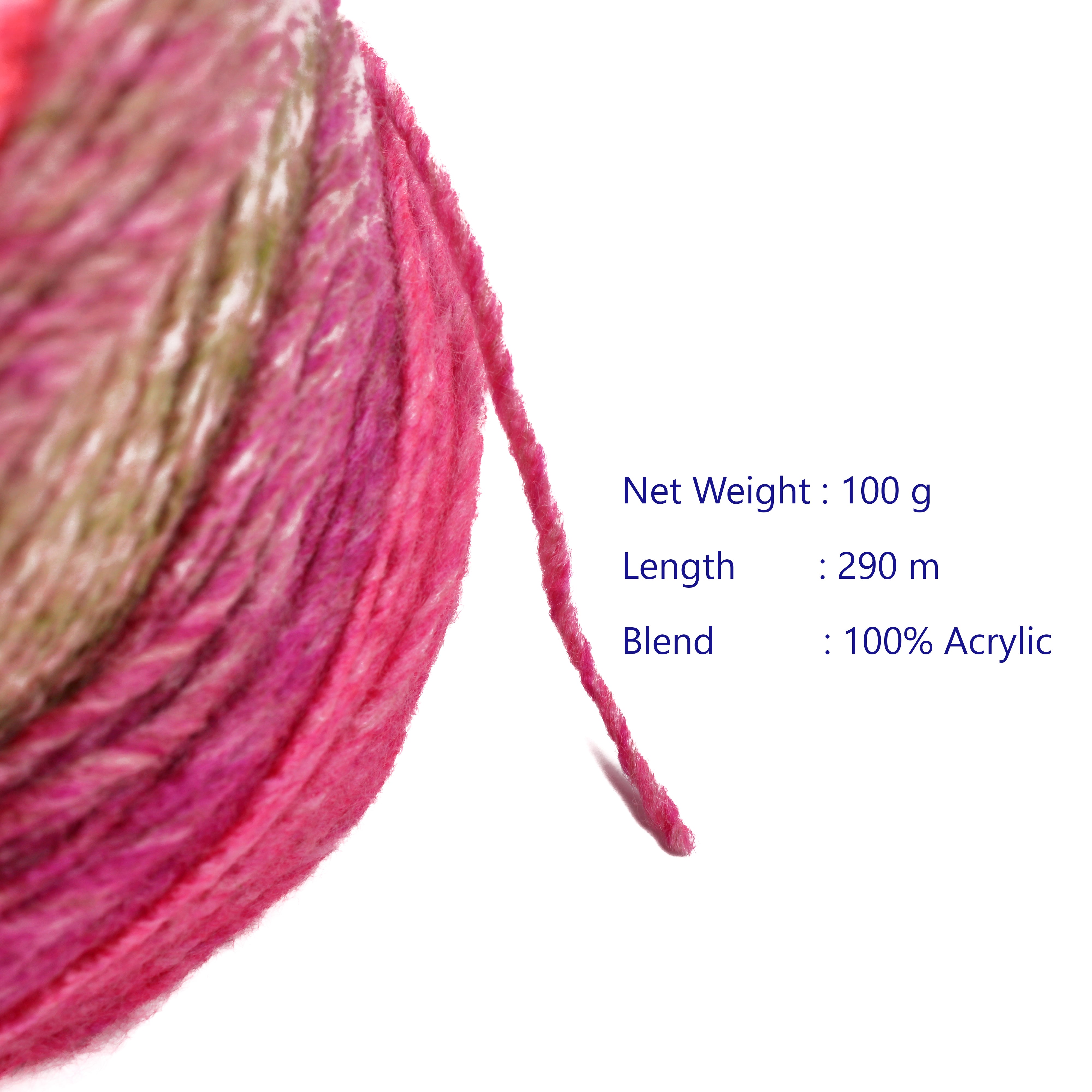 Colour Fusion Knitting/Crochet Yarn 100% Acrylic Pink Dawn 290m 100g