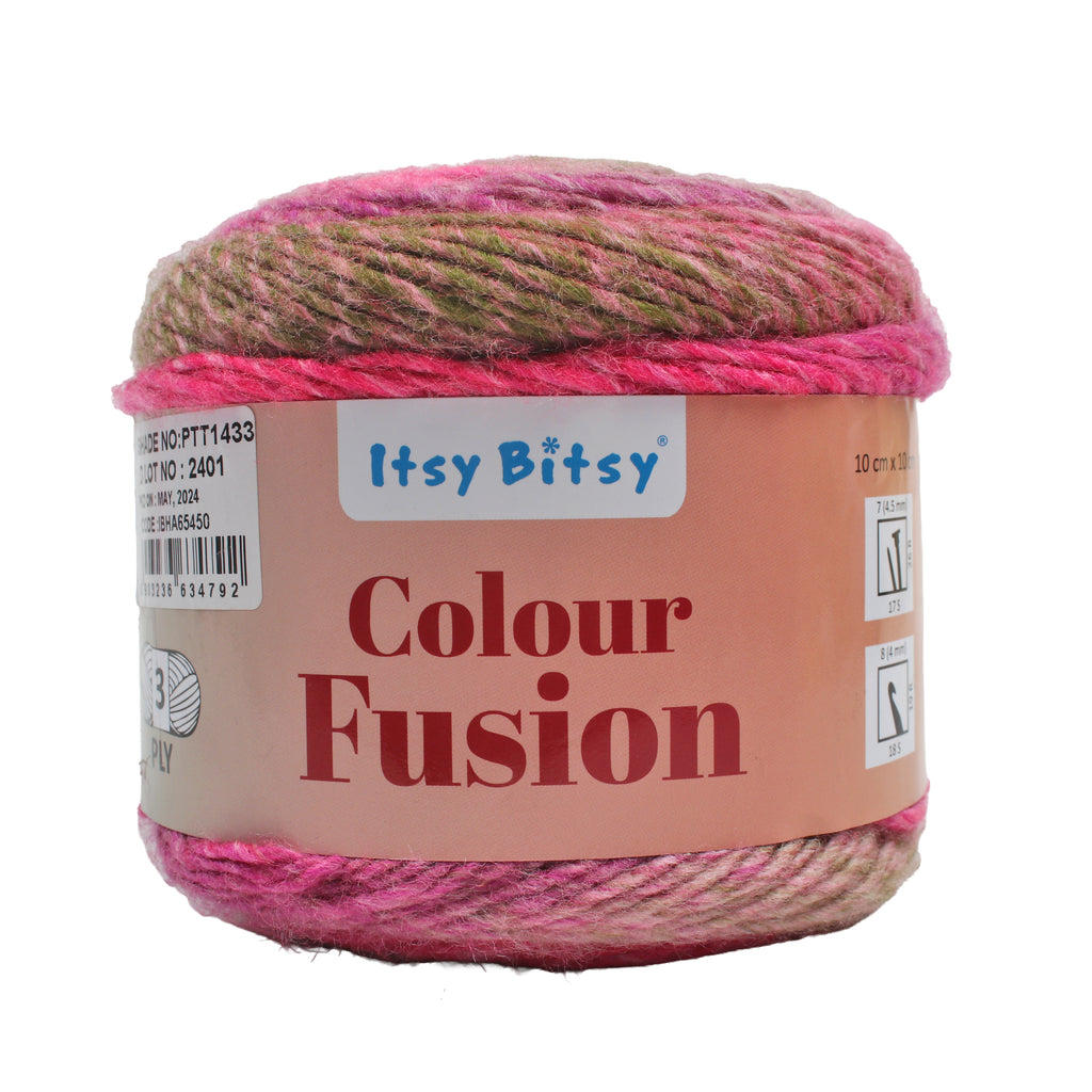 Colour Fusion Knitting/Crochet Yarn 100% Acrylic Pink Dawn 290m
