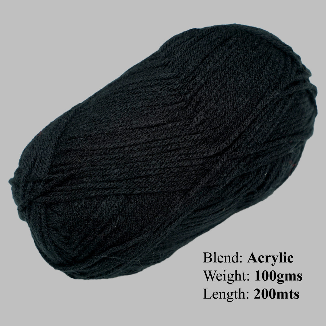 Snuggly Blanket Knitting/Crochet Yarn 100% Acrylic Jet Black 200m 100g