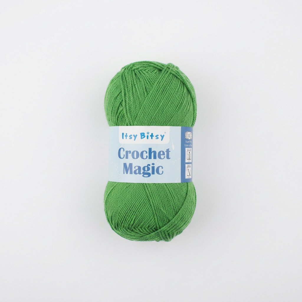 Crochet Magic Knitting/Crochet Yarn 100% Acrylic Fern Green 400m 100g