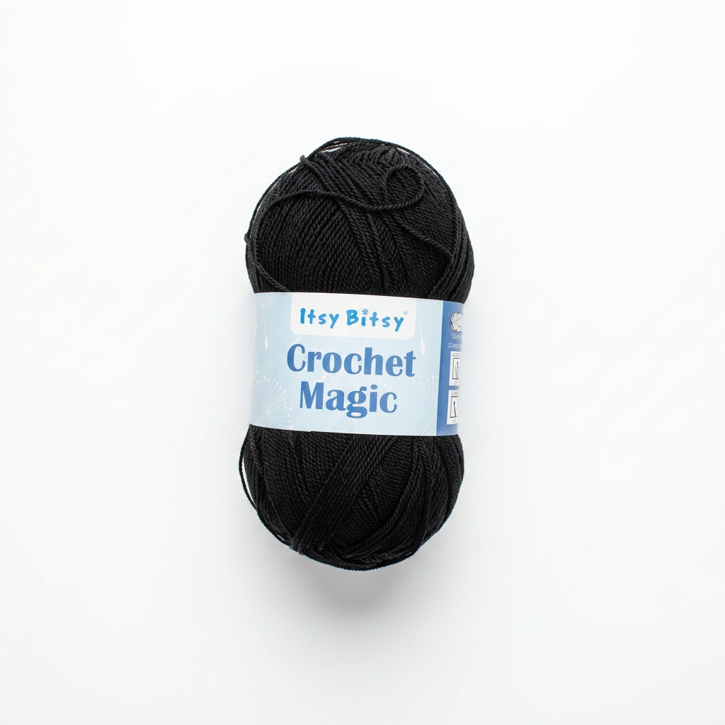 Crochet Magic Knitting/Crochet Yarn 100% Acrylic Jet Black 400m 100g