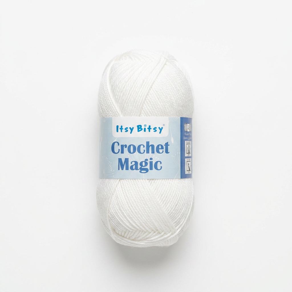 Crochet Magic Knitting/Crochet Yarn 100% Acrylic Snow White 400m 100g