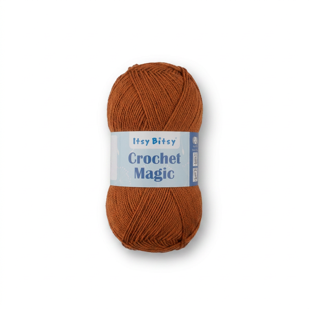 Crochet Magic Knitting/Crochet Yarn 100% Acrylic Cinnamon 400m 100g