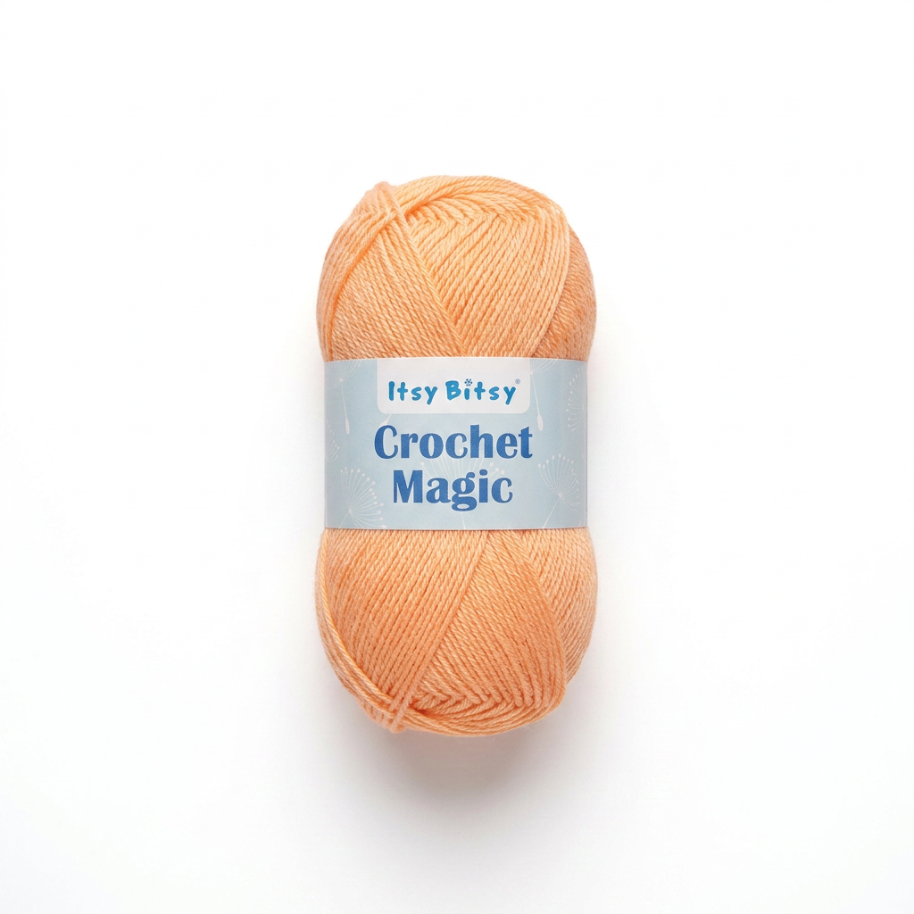 Crochet Magic Knitting/Crochet Yarn 100% Acrylic Light Peach 400m 100g