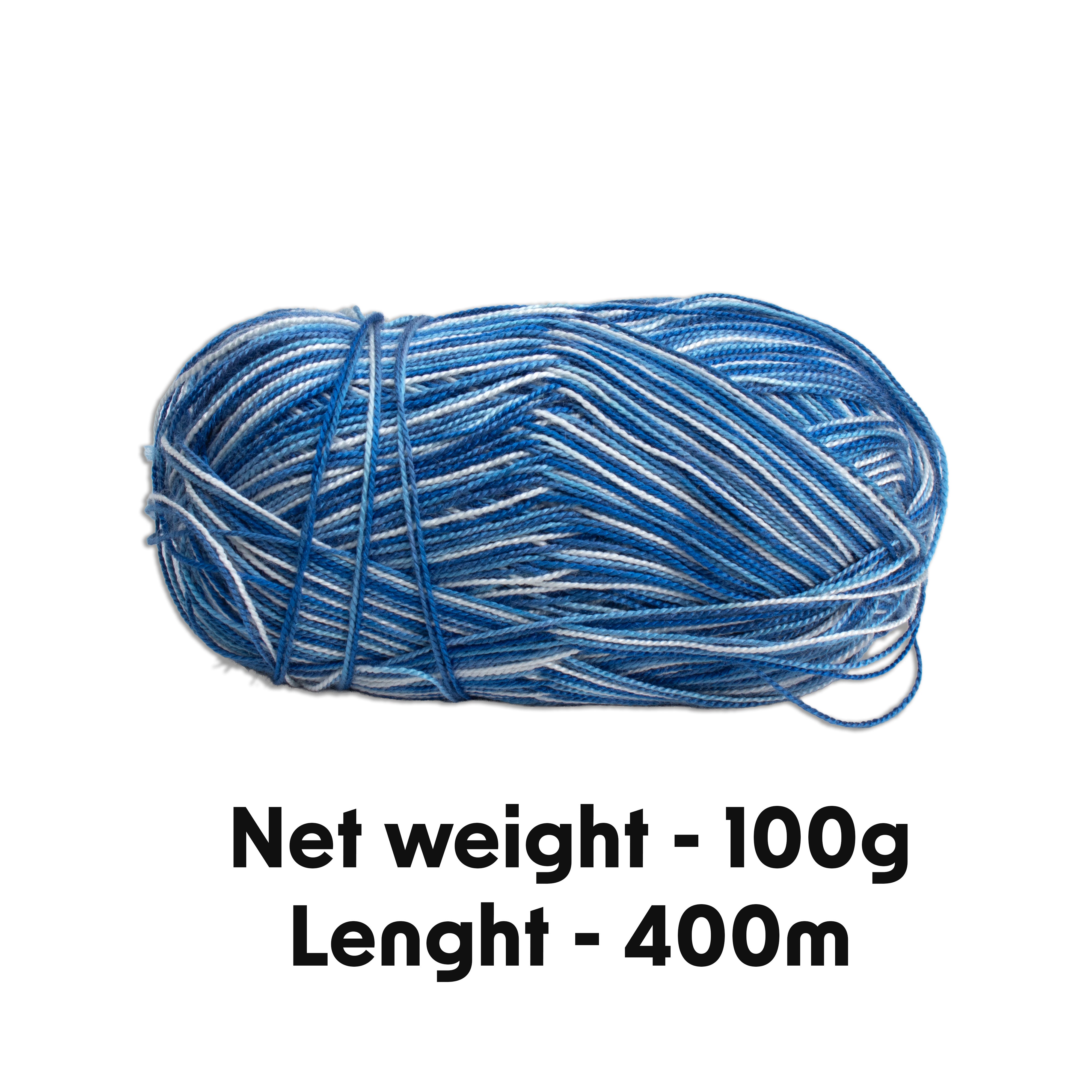Crochet Magic Knitting/Crochet Multi Yarn 100% Acrylic Blue Tornado 400m 100g