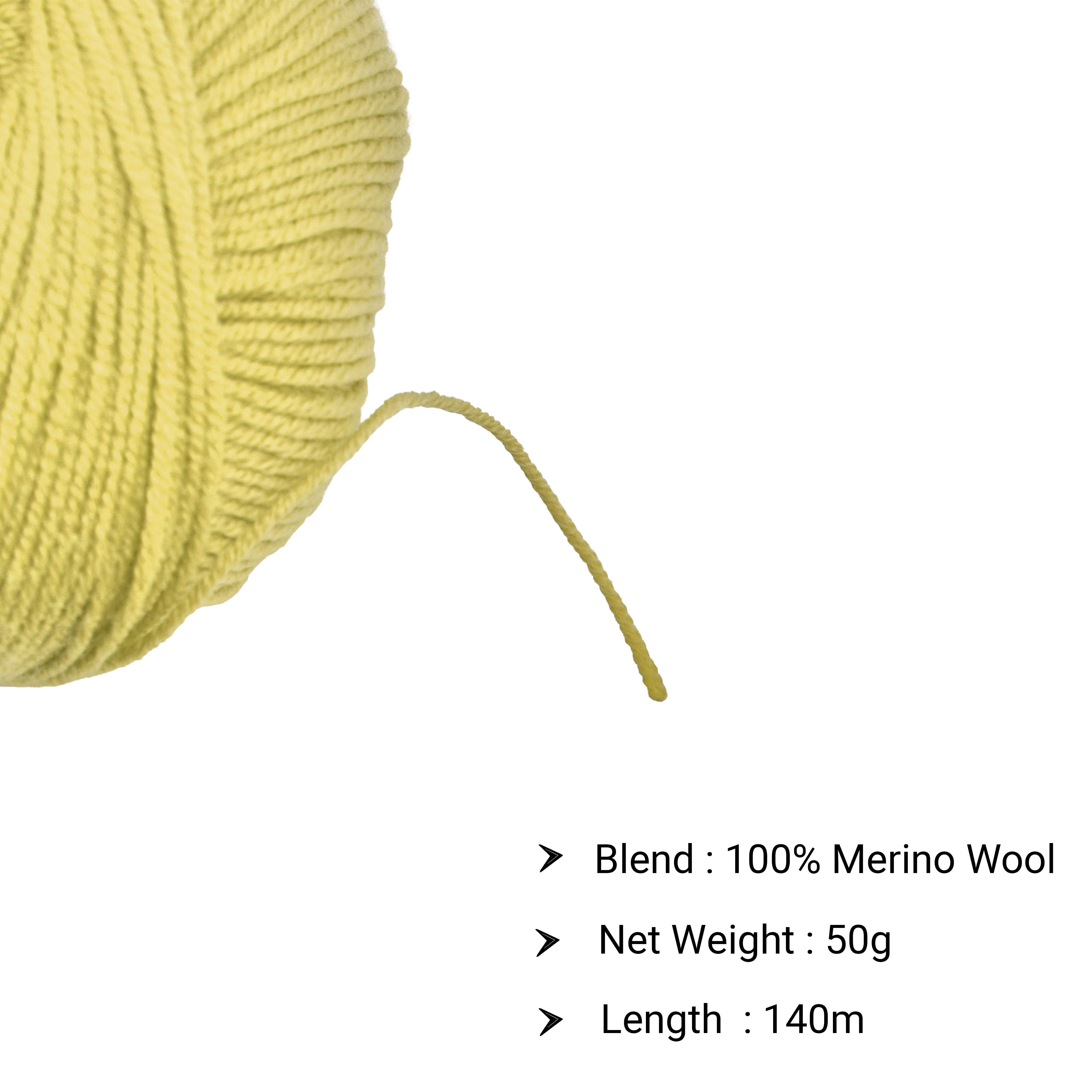 New Zealand Merino Knitting/Crochet Yarn 100% Merino Wool Grey 140m 50g