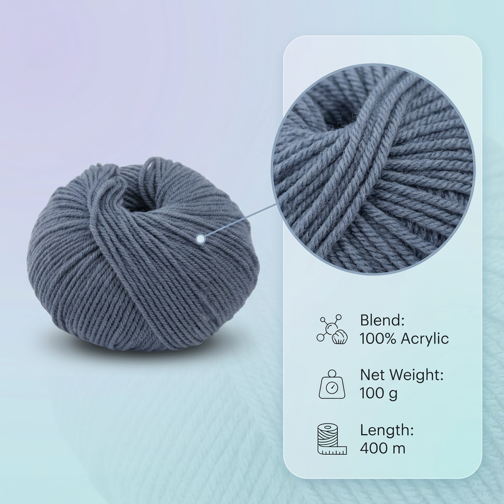 New Zealand Merino Knitting/Crochet Yarn 100% Merino Wool Blue 140m 50g