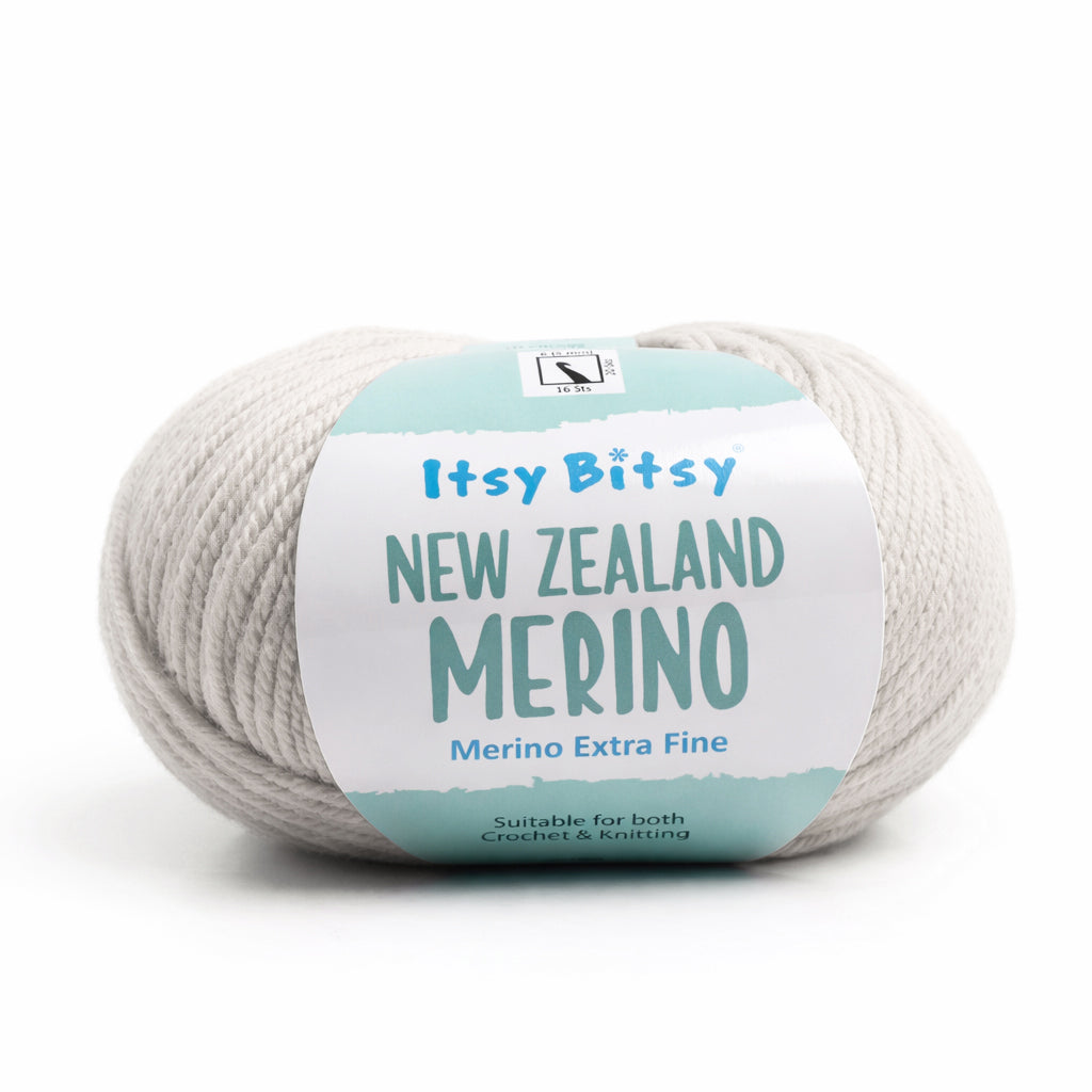 New Zealand Merino Knitting/Crochet Yarn 100% Merino Wool White 140m 50g