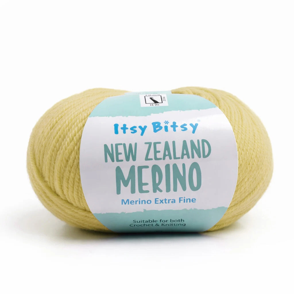New Zealand Merino Knitting/Crochet Yarn 100% Merino Wool Custard Cream 140m 50g