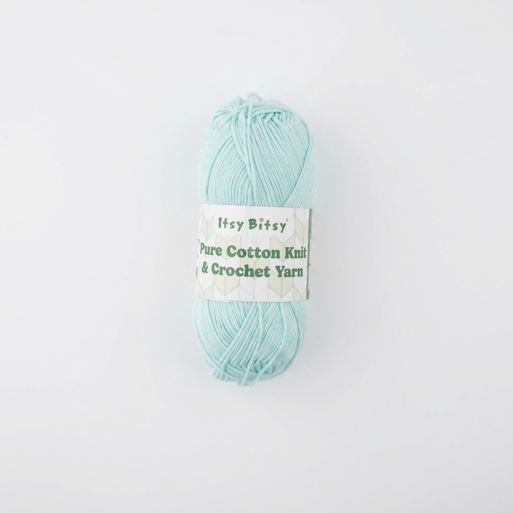 Pure Cotton Knitting/Crochet Yarn 100% Cotton Pale Turquoise 130m 50g