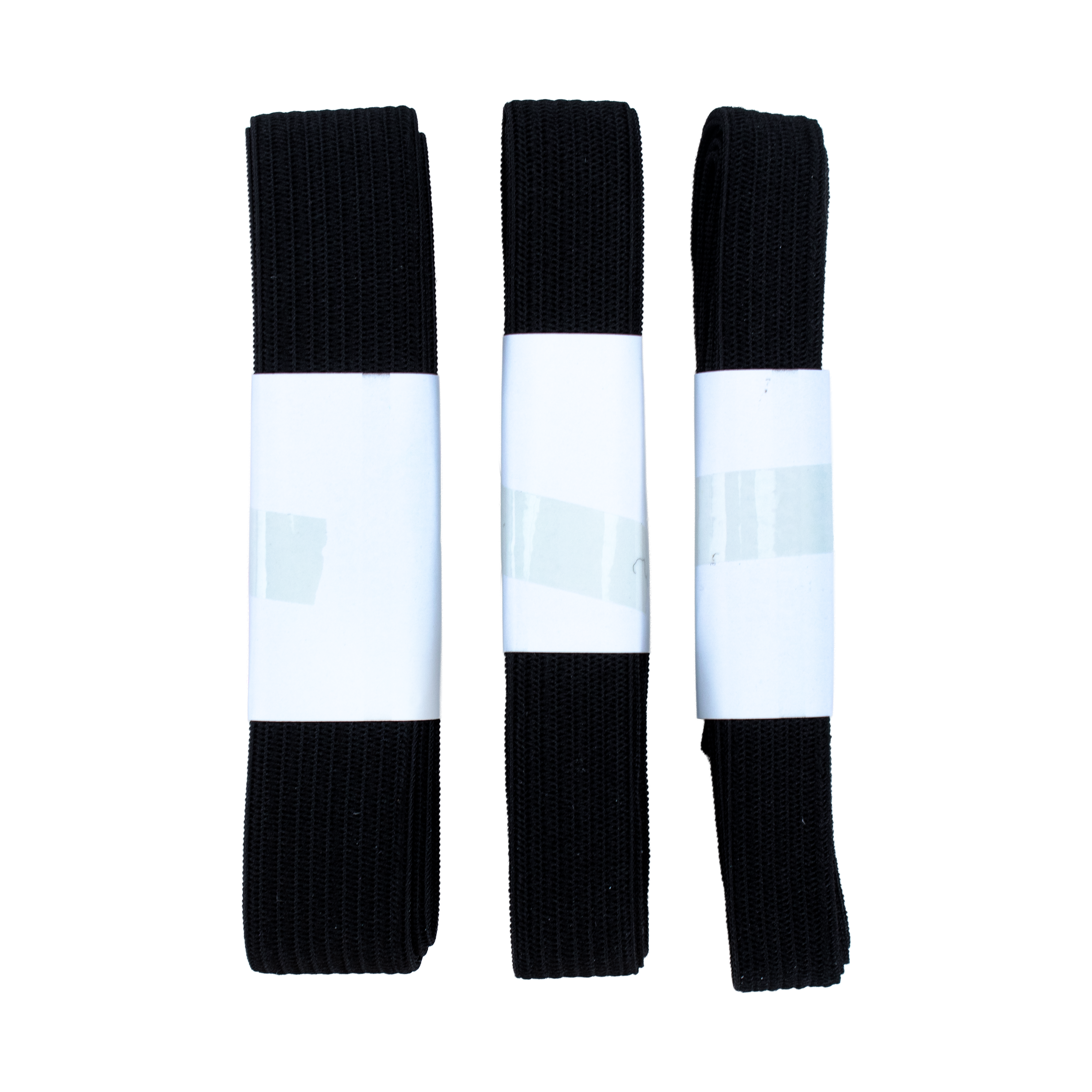 Woven Elastic Band Black 1.2cm X 1m, 1.5cm X 1m, 2cm X 1m 3pc Blister