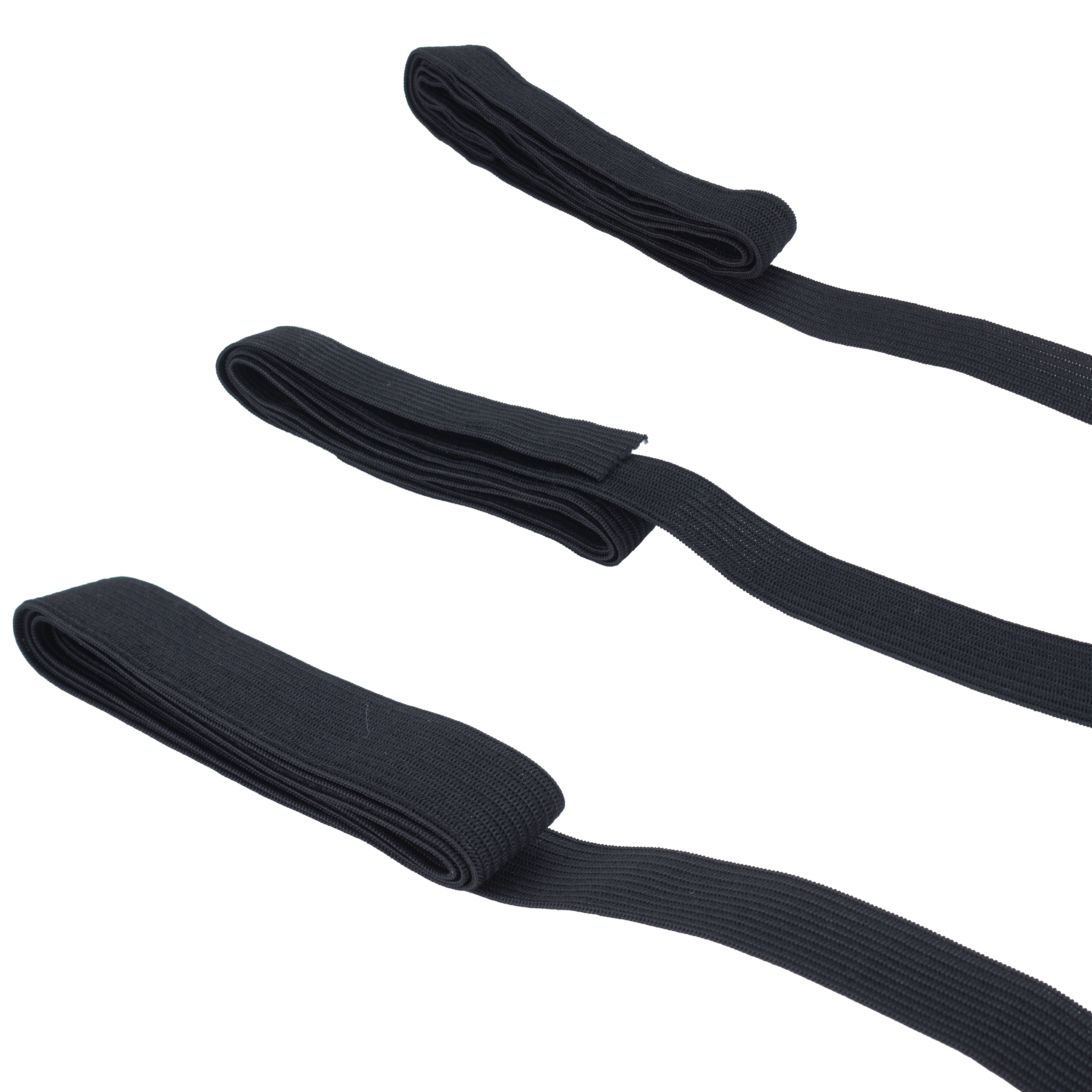 Woven Elastic Band Black 1.2cm X 1m, 1.5cm X 1m, 2cm X 1m 3pc Blister