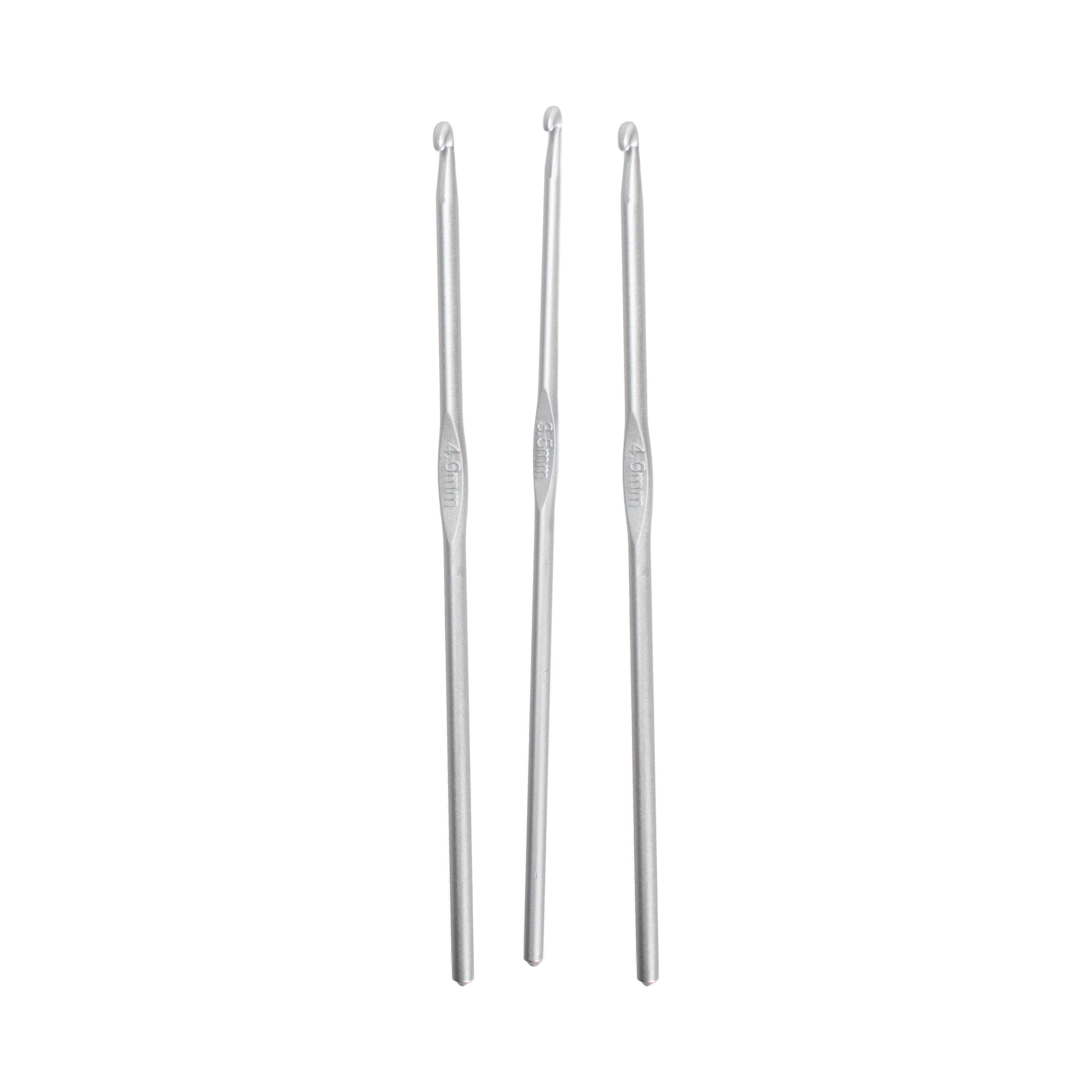 Aluminium Crochet Hook 3, 3.5, 4mm X 15cm 3pc Blister