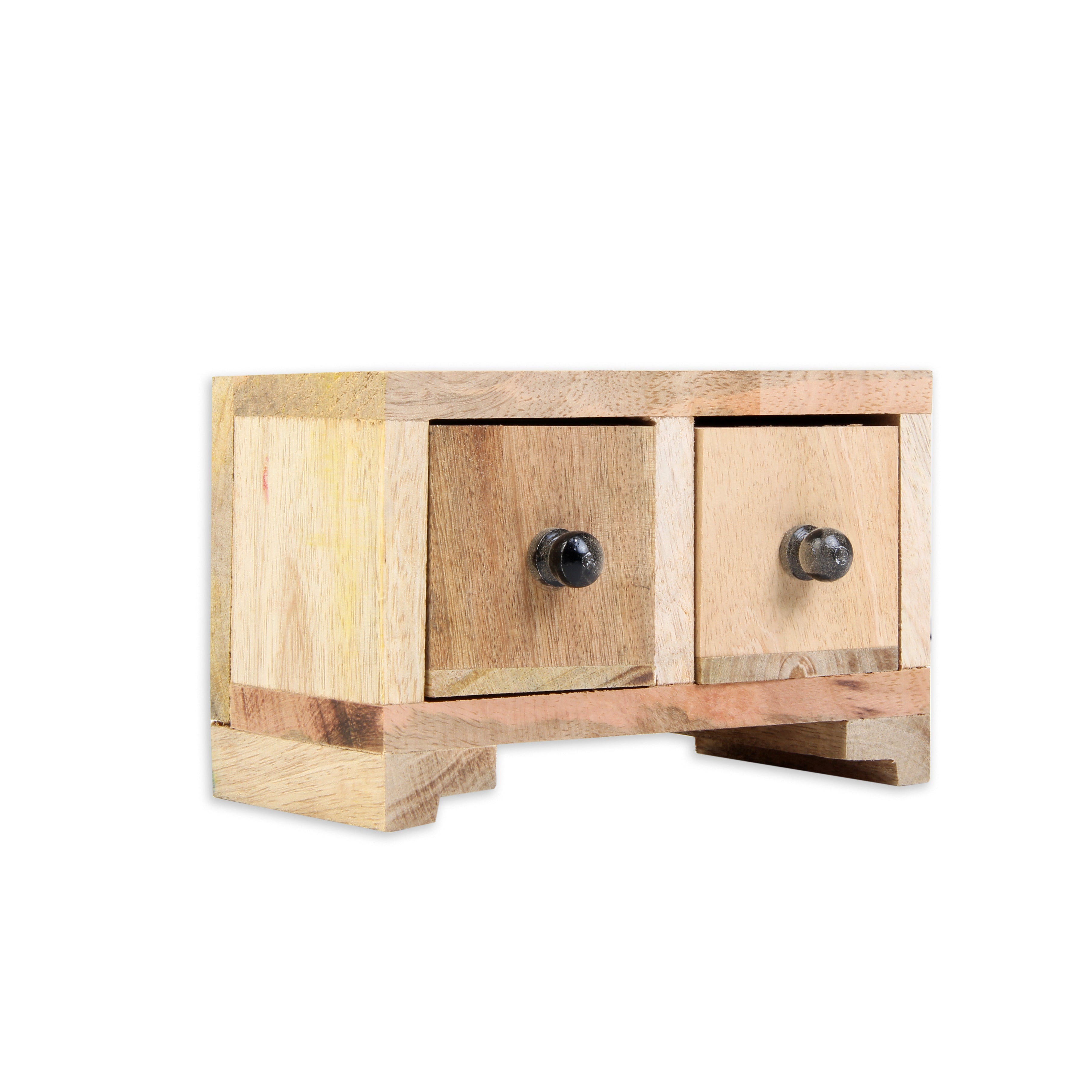 Wooden Double Drawer Organizer (2 Compartments) 3 X 3.5 X 6inch 1pc