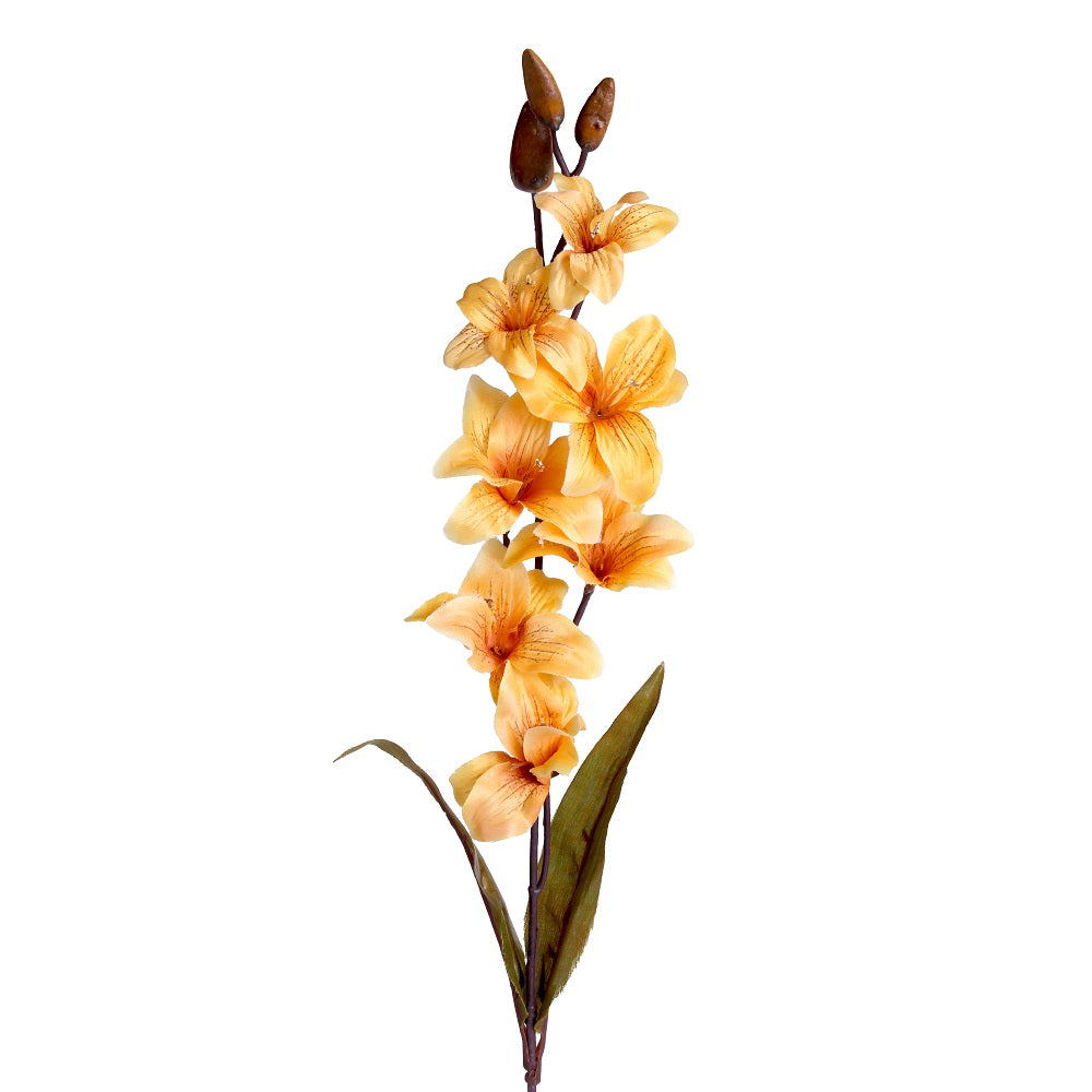Artificial Flower Orchid Lily Mellow Yellow 26.5Inch