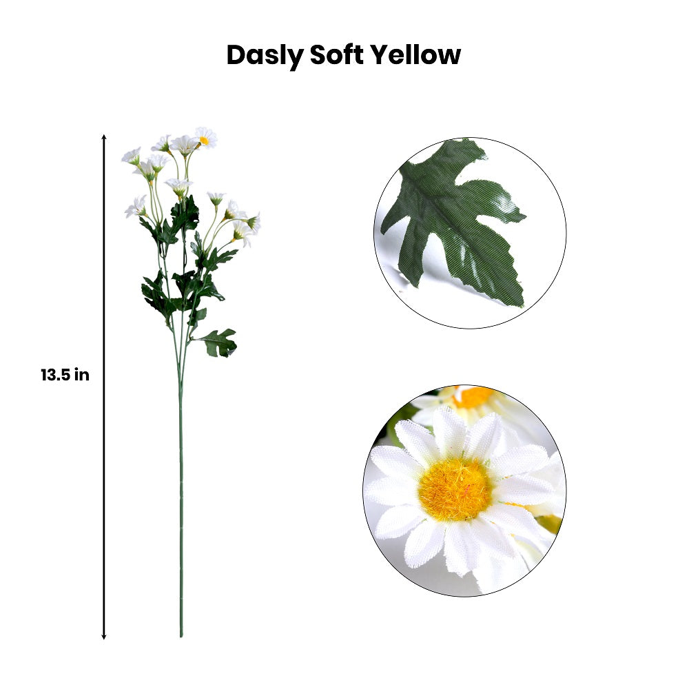 Artificial Flower Dasiy Soft Yellow 13.5Inch