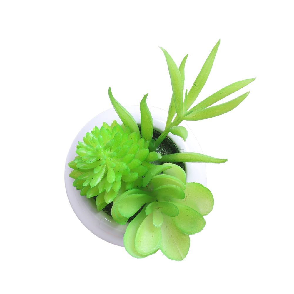 Artificial Flower Succulent Pot Echeveria Plush 4Inch 1Pot