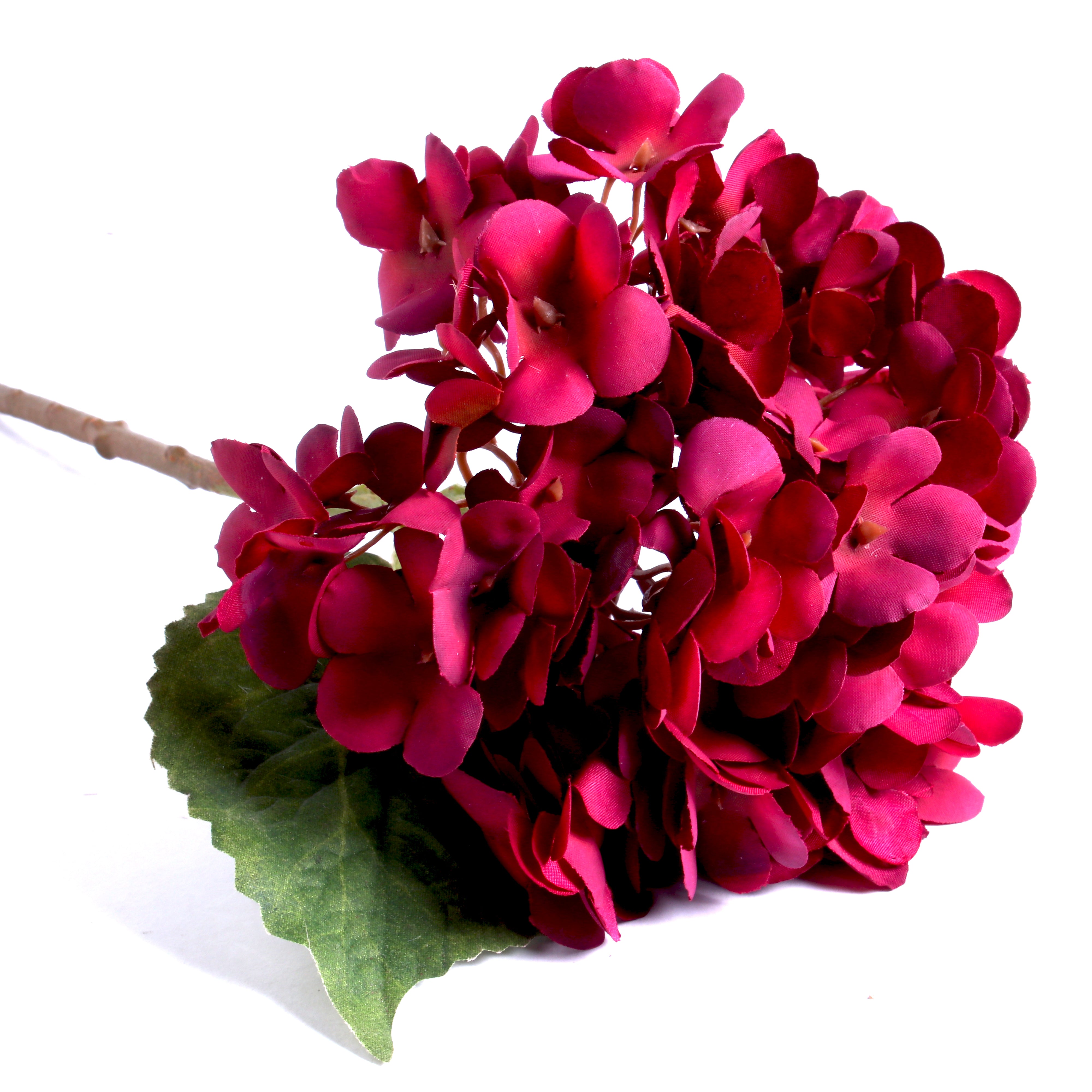 Artificial Flower Hydrangea Scarletwine 14Inch