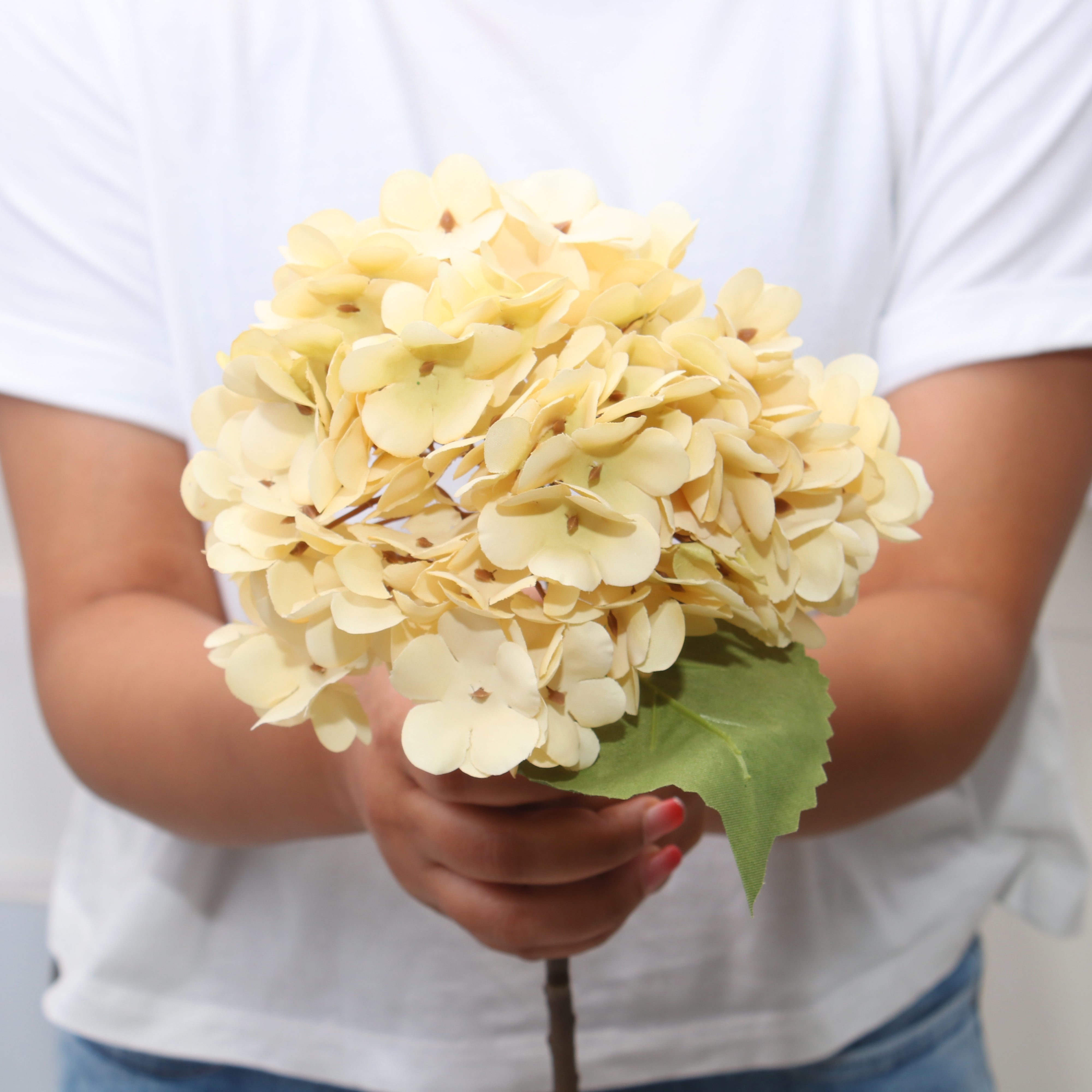 Artificial Flower Hydrangea Off White 14Inch