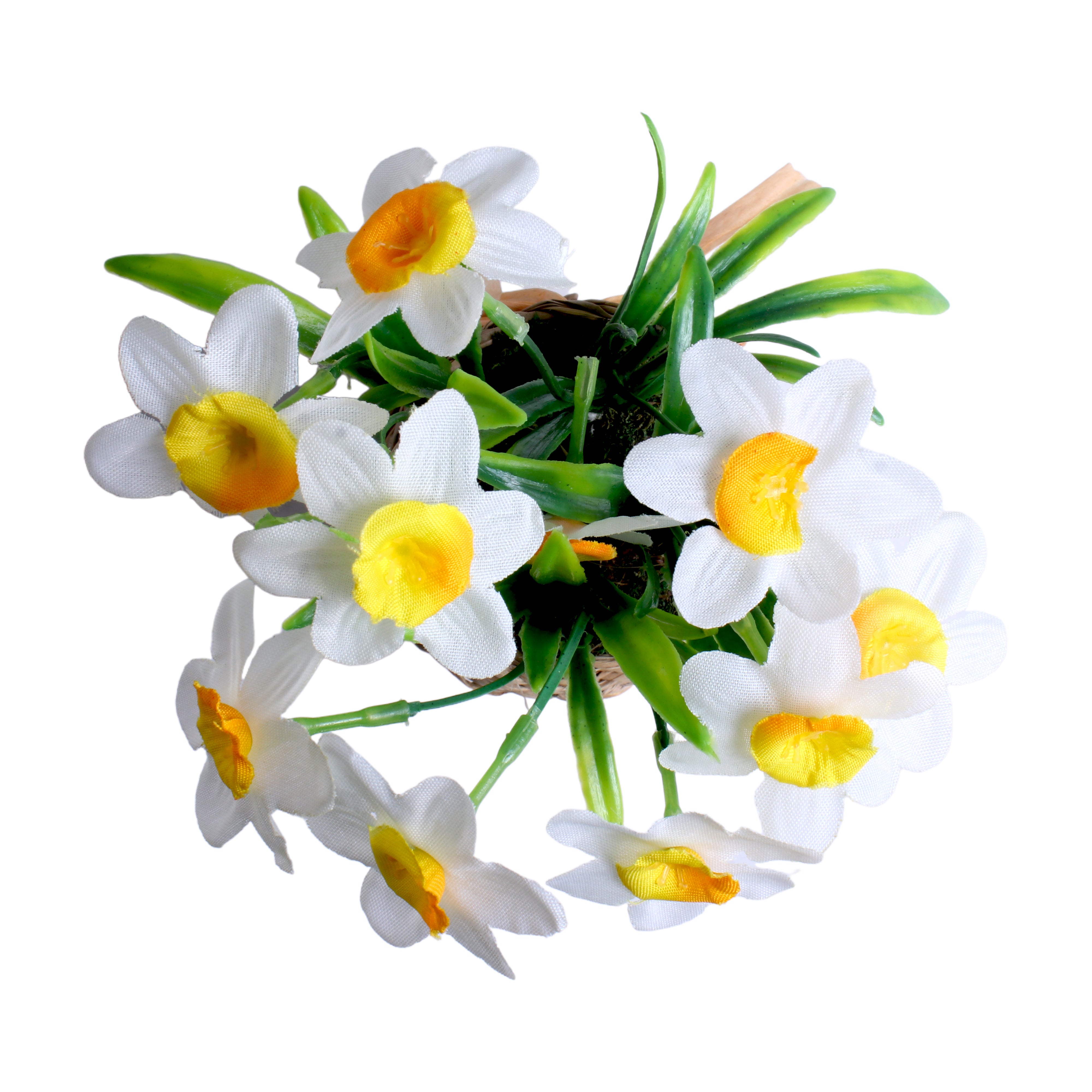 Artificial Flower Daffodil Basket White Delight 5Inch 1Pot