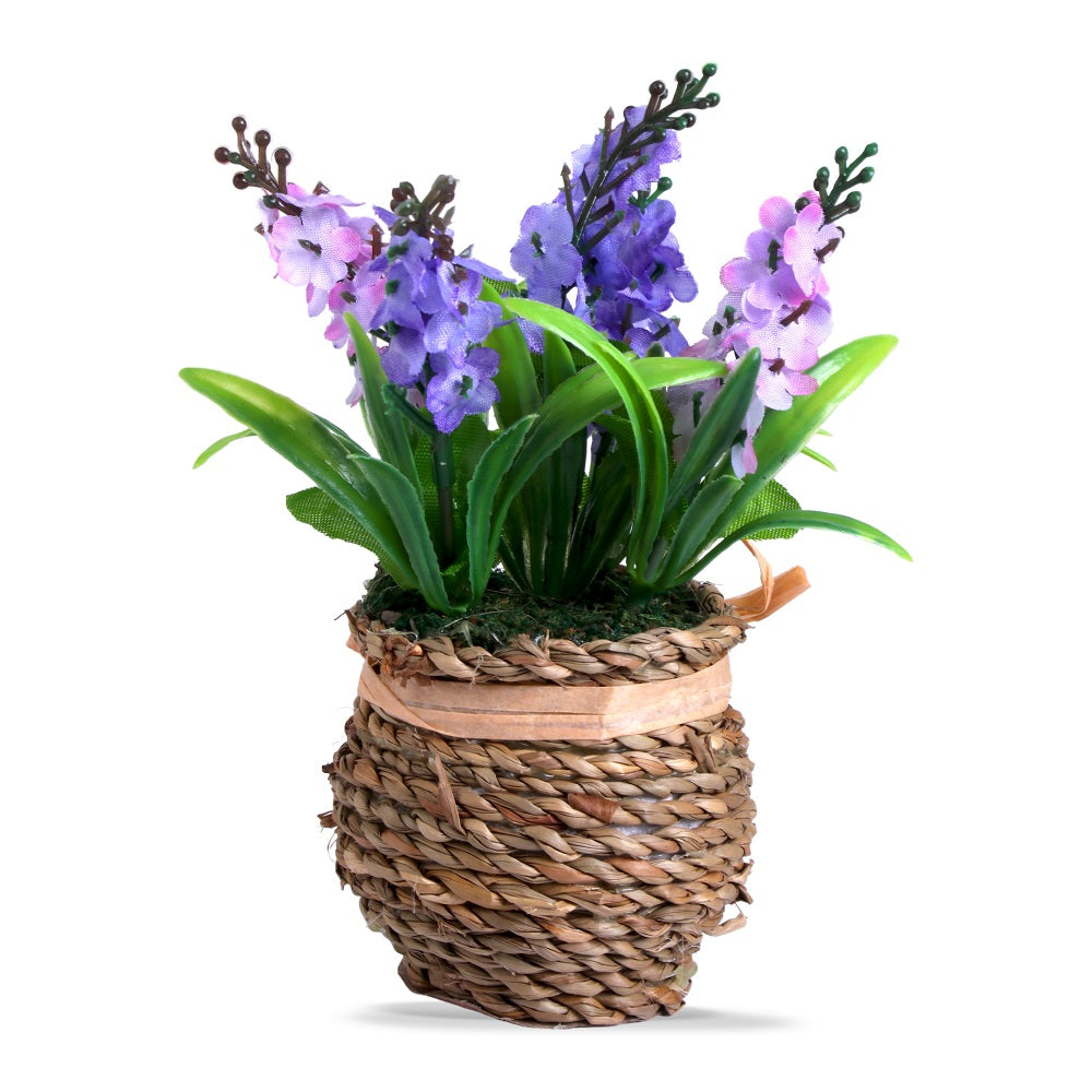 Artificial Flower Larkspur Basket Purple 5Inch 1Pot