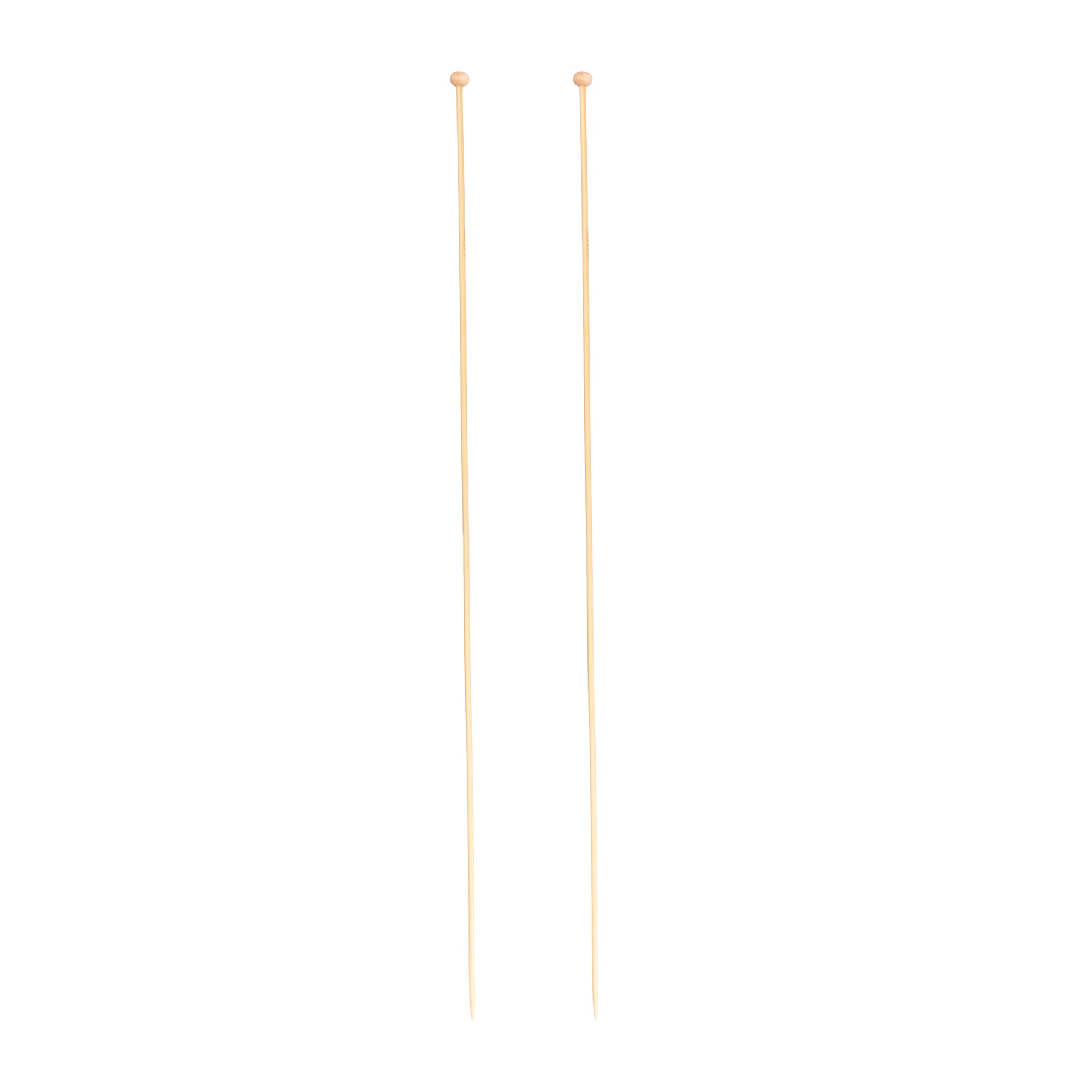 Bamboo Knitting Needles Natural 2.25mm X 35cm 2pc