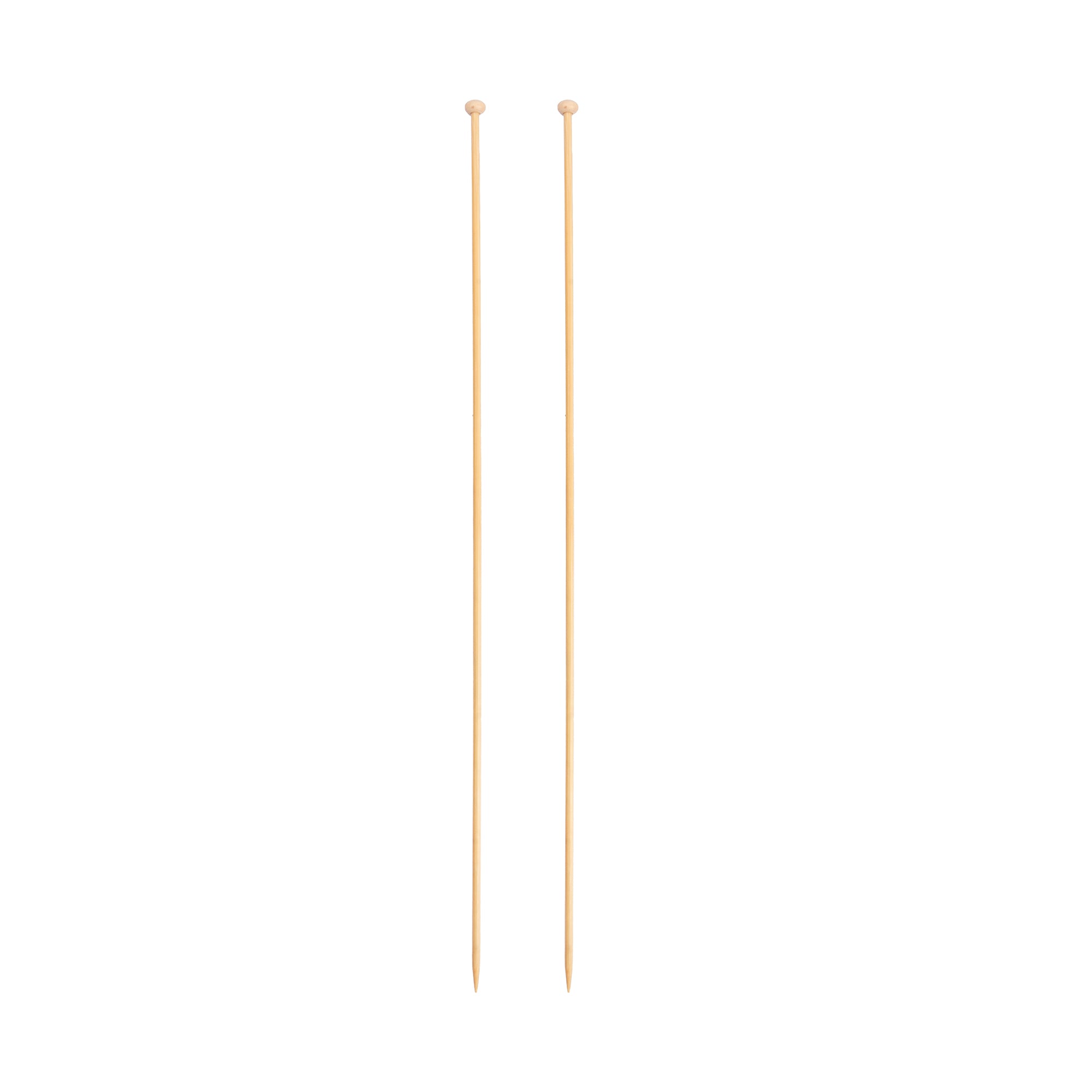 Bamboo Knitting Needles Natural 3.25mm X 35cm 2pc