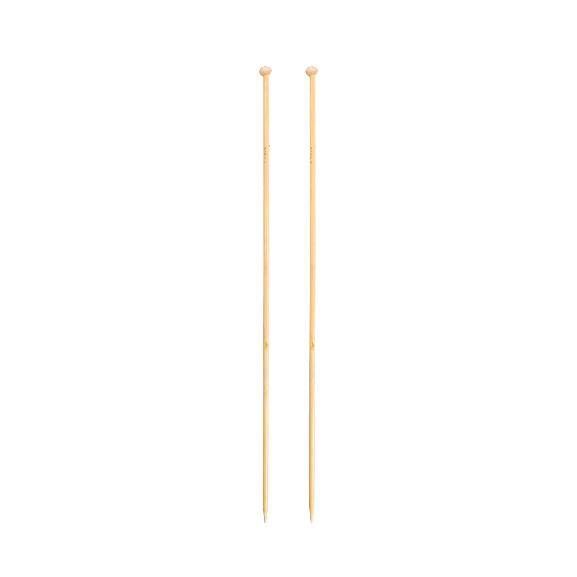 Bamboo Knitting Needles Natural 4.5mm X 35cm 2pc