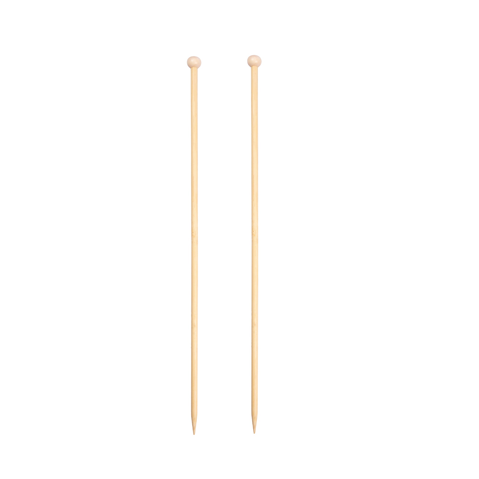 Bamboo Knitting Needles Natural 6mm X 35cm 2pc