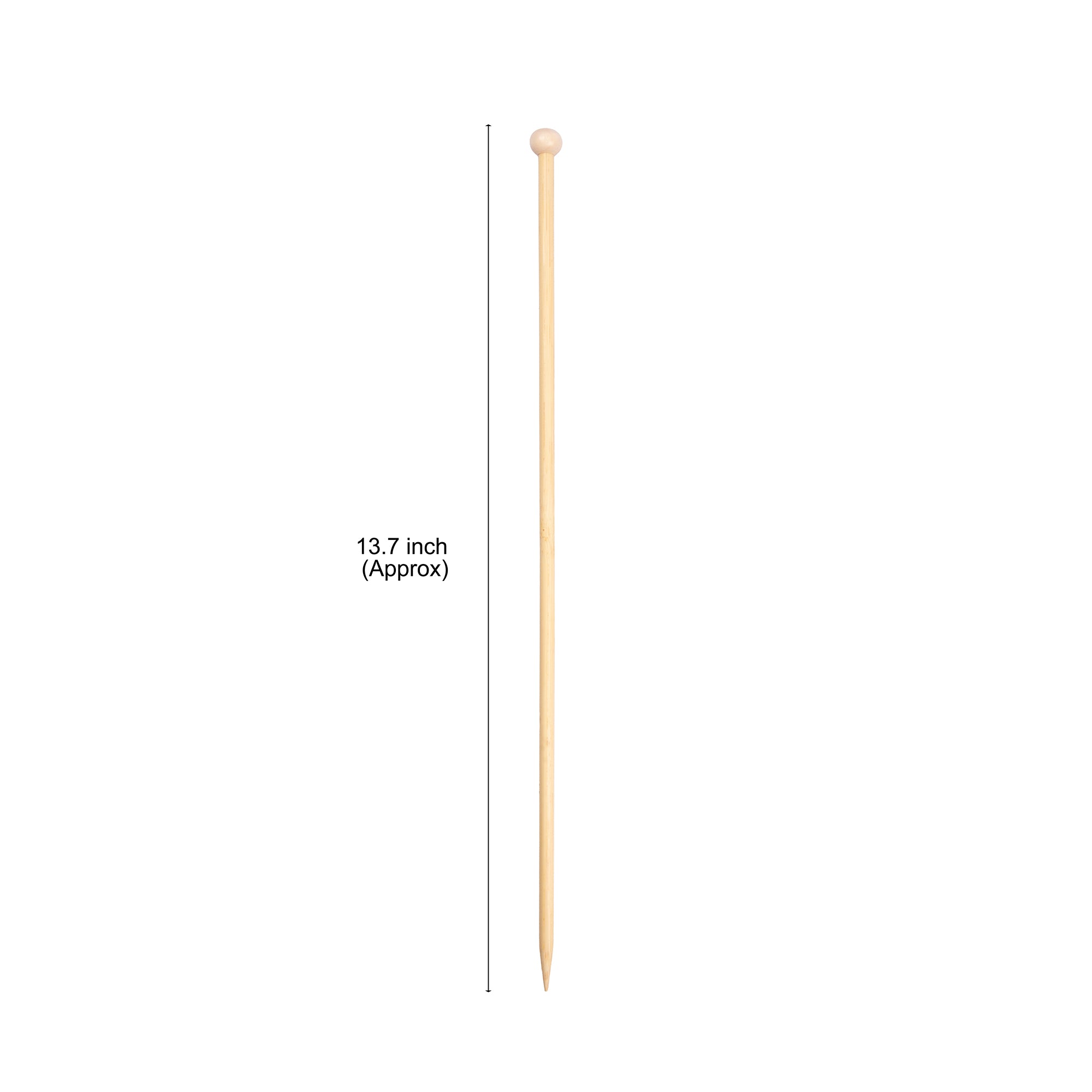 Bamboo Knitting Needles Natural 6mm X 35cm 2pc