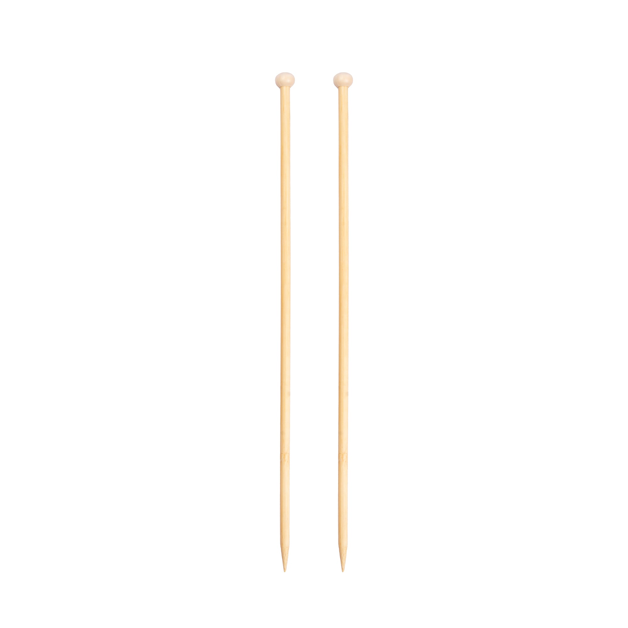 Bamboo Knitting Needles Natural 6.5mm X 35cm 2pc