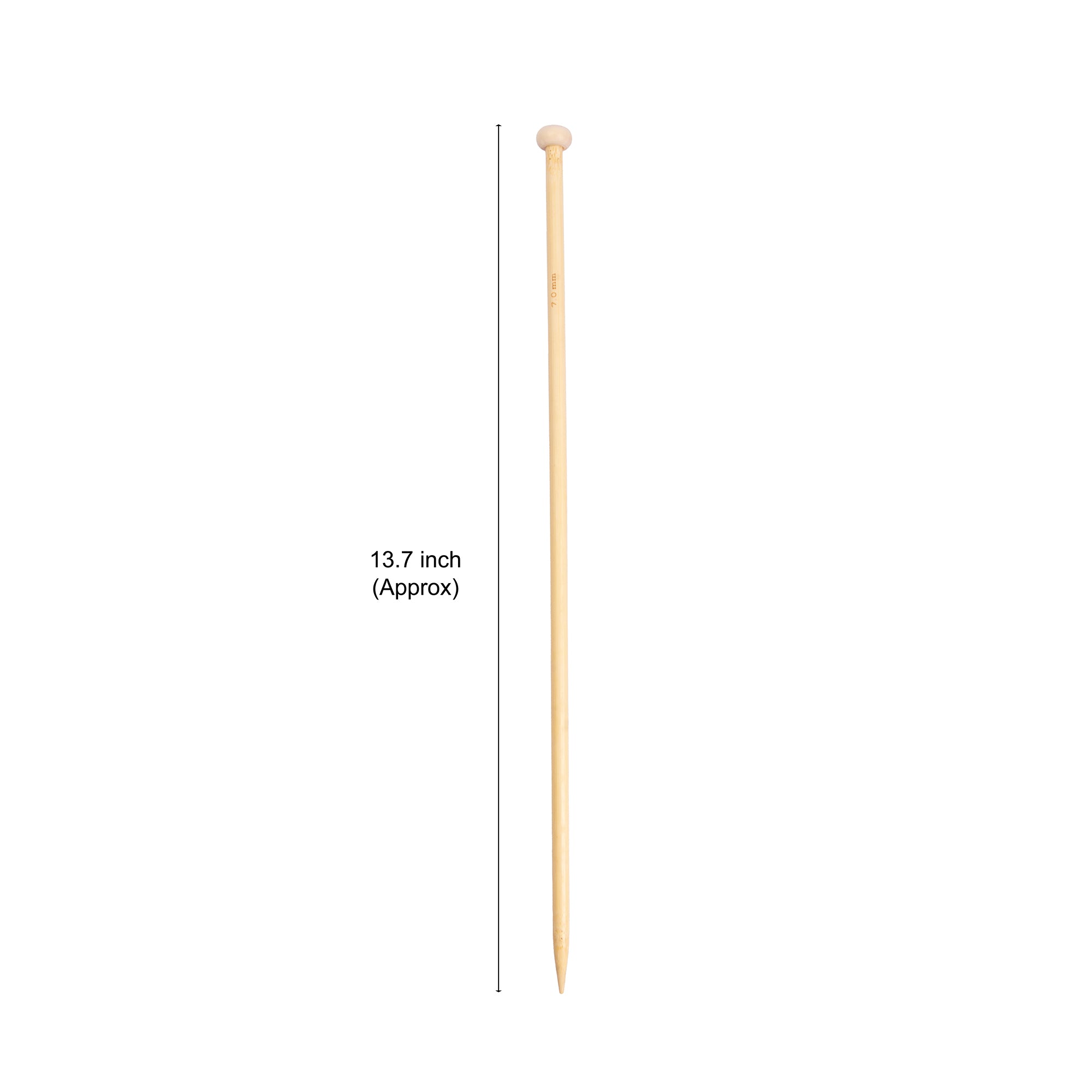 Bamboo Knitting Needles Natural 7mm X 35cm 2pc